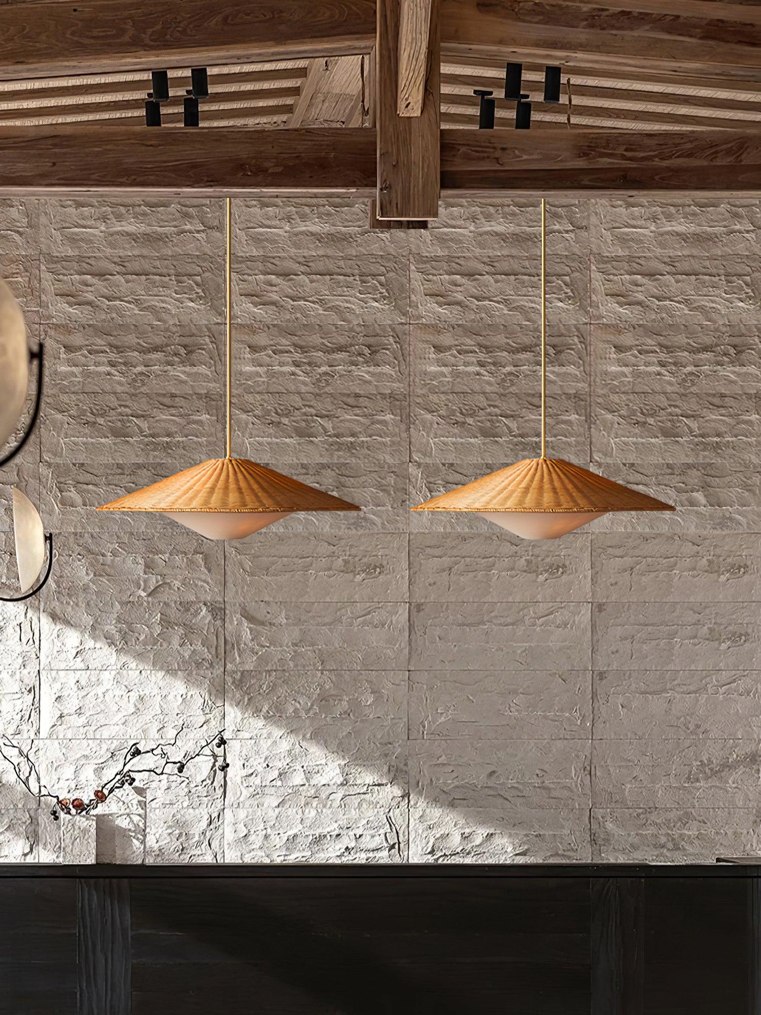Rattan Hat Pendant Light - Blowlighting