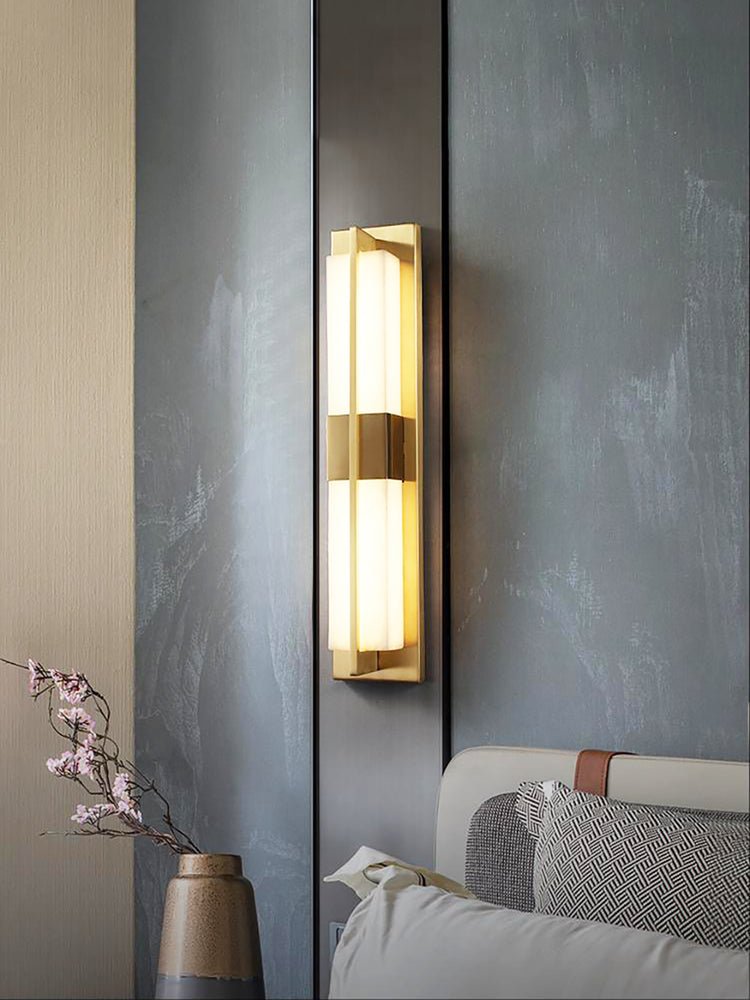 Caspian Alabaster Brass Wall Light - Neutralighting