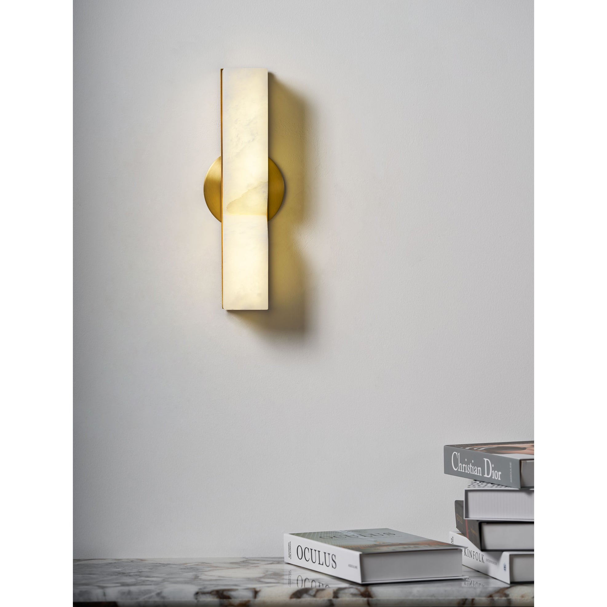Lyvenisra Modern Minimalist Rectangular Alabaster Wall Lamp - Lamp Copper