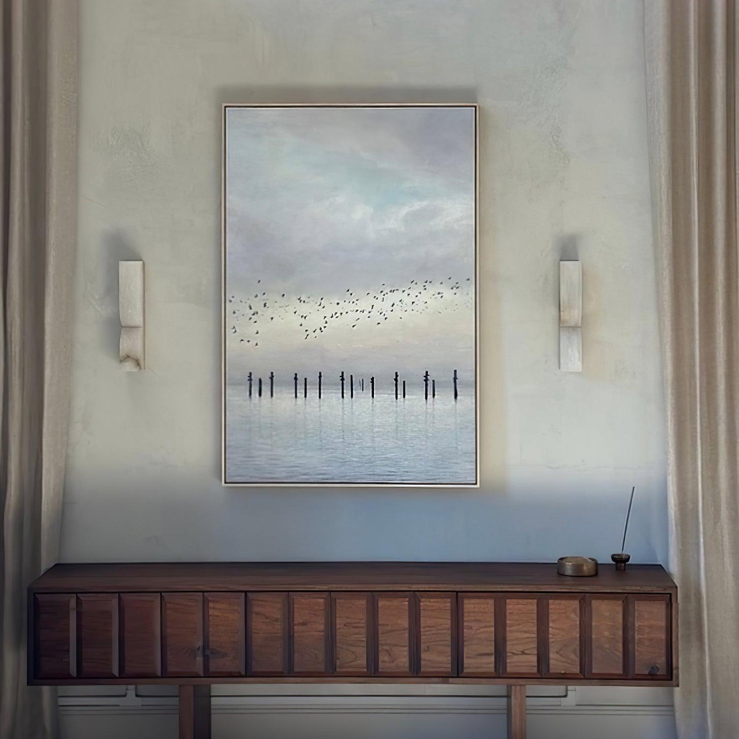 Lyvenisra Modern Minimalist Rectangular Alabaster Wall Lamp - Lamp Copper