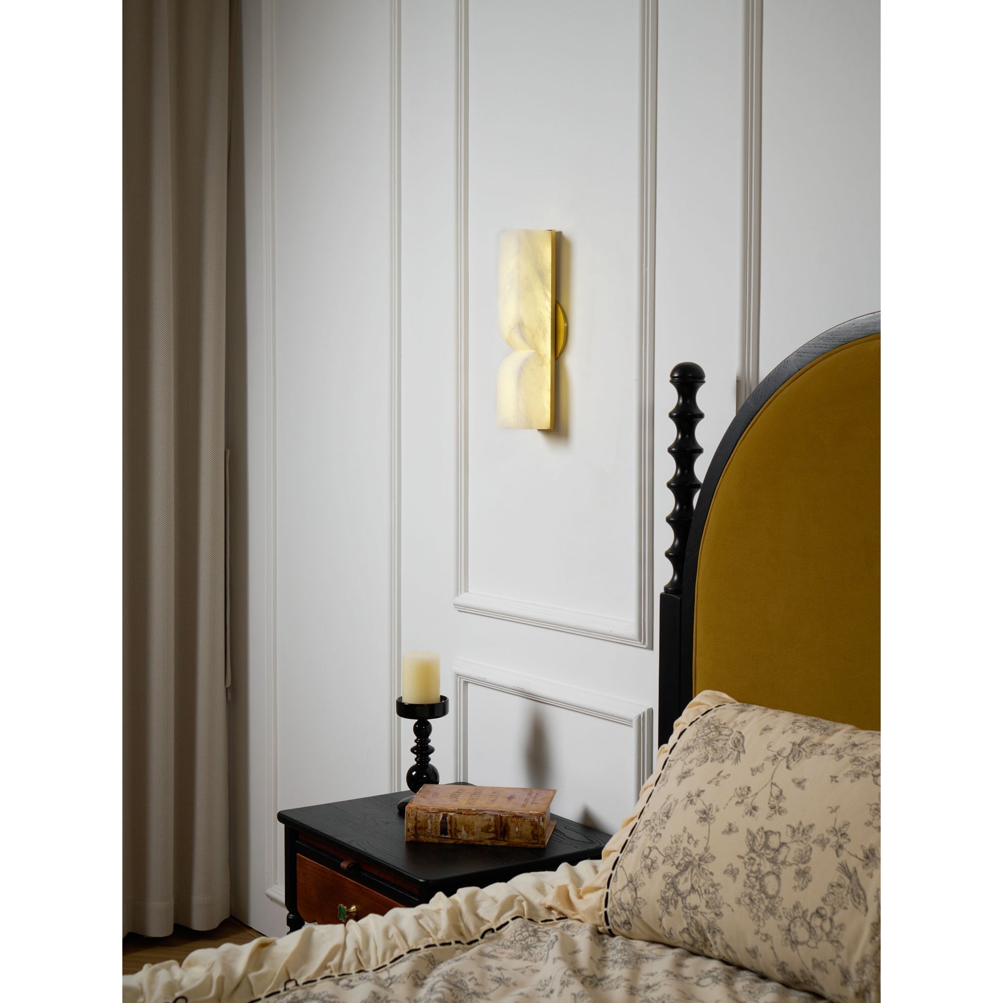 Lyvenisra Modern Minimalist Rectangular Alabaster Wall Lamp - Lamp Copper