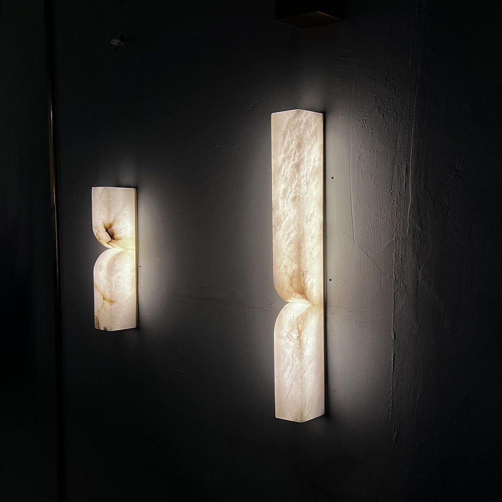 Lyvenisra Modern Minimalist Rectangular Alabaster Wall Lamp - Lamp Copper