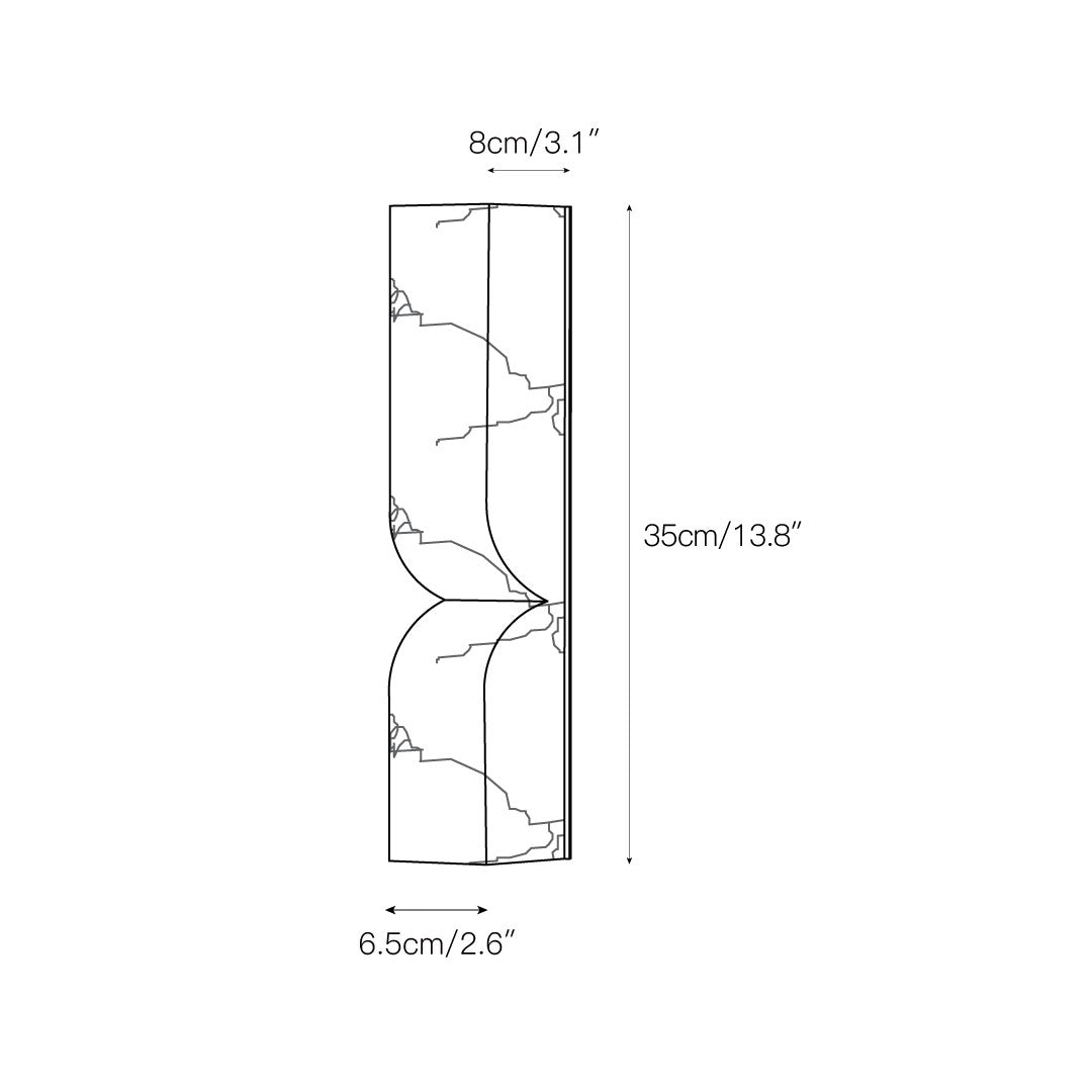 Lyvenisra Modern Minimalist Rectangular Alabaster Wall Lamp - Lamp Copper
