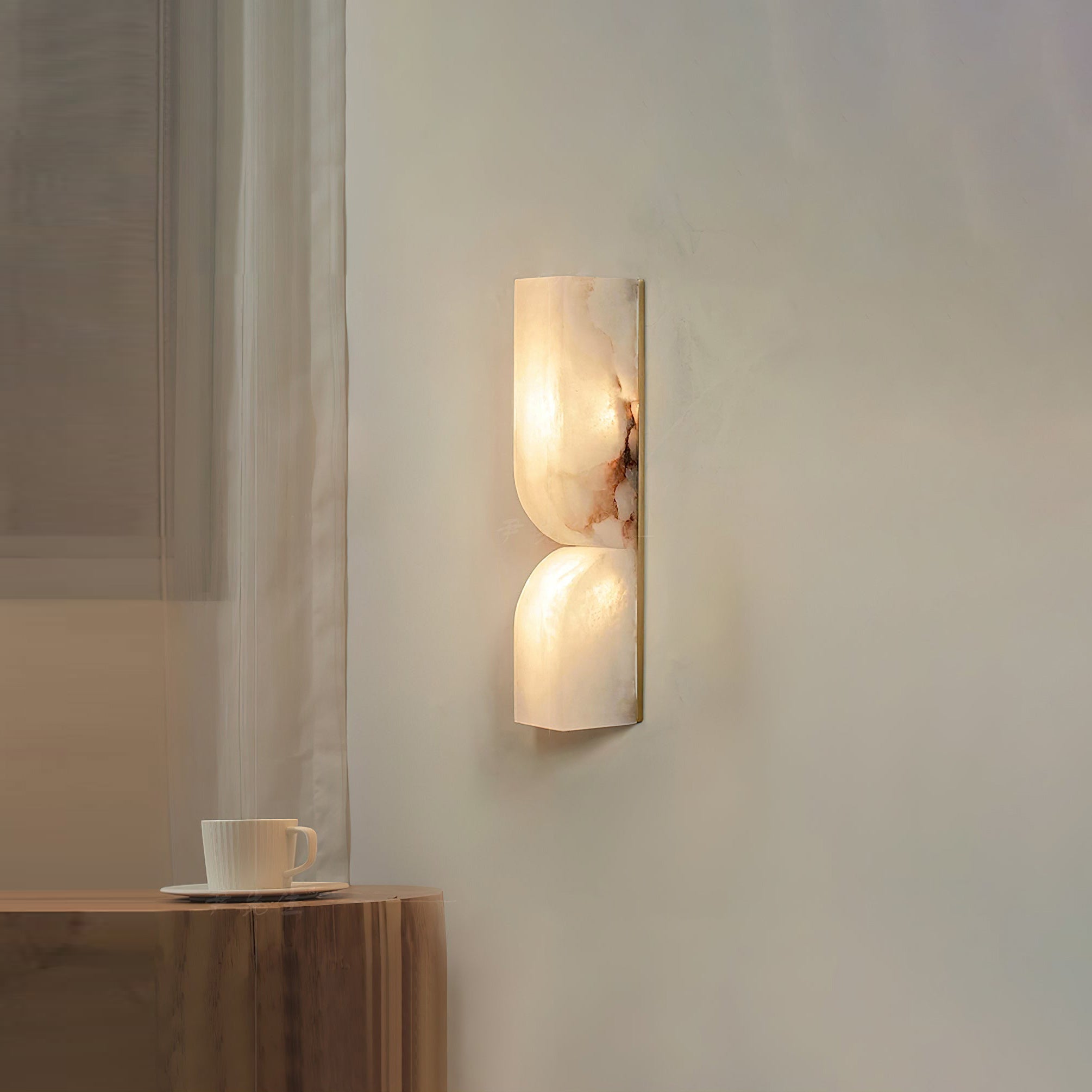 Lyvenisra Modern Minimalist Rectangular Alabaster Wall Lamp - Lamp Copper