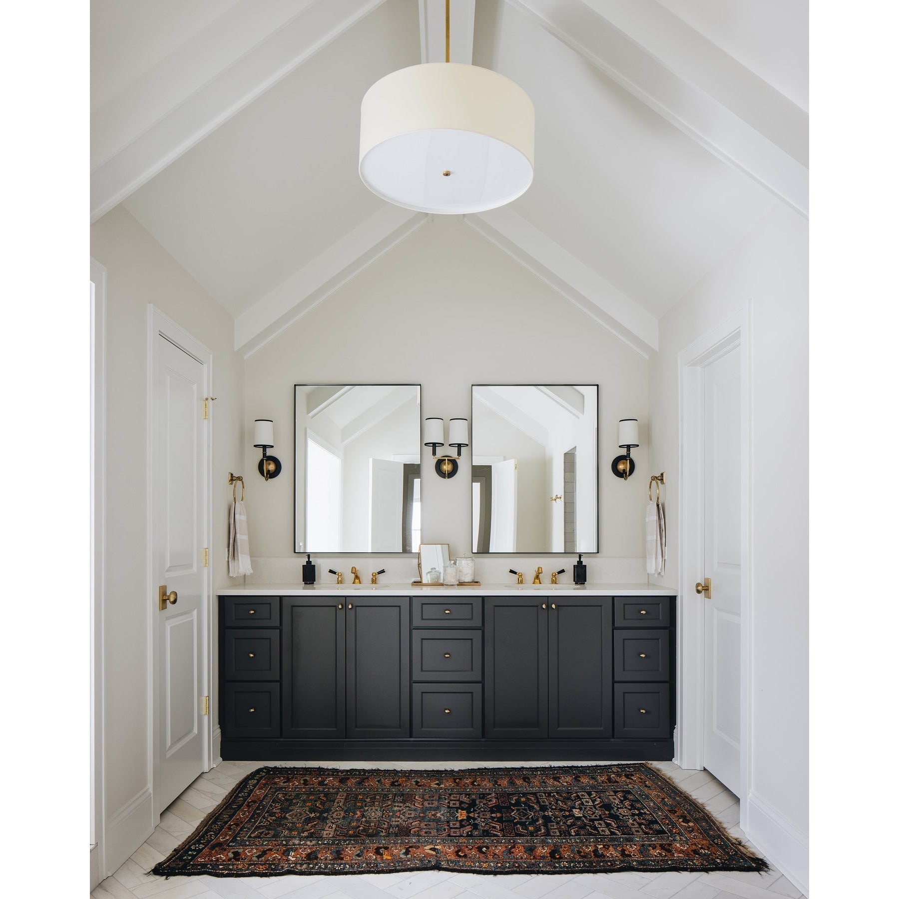 Olvynis Modern Minimalist Hanging Brass Fabric Pendant Lamp - Lamp Copper