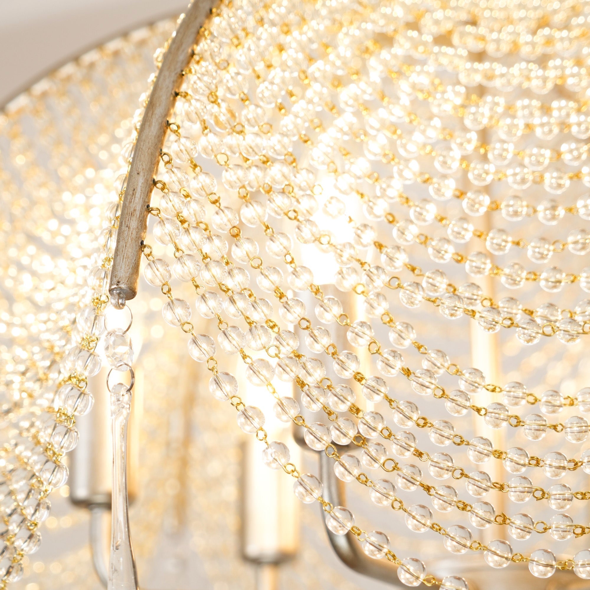 Ulsilus Elegance Style Beads Crystal Chandelier - Lamp Copper