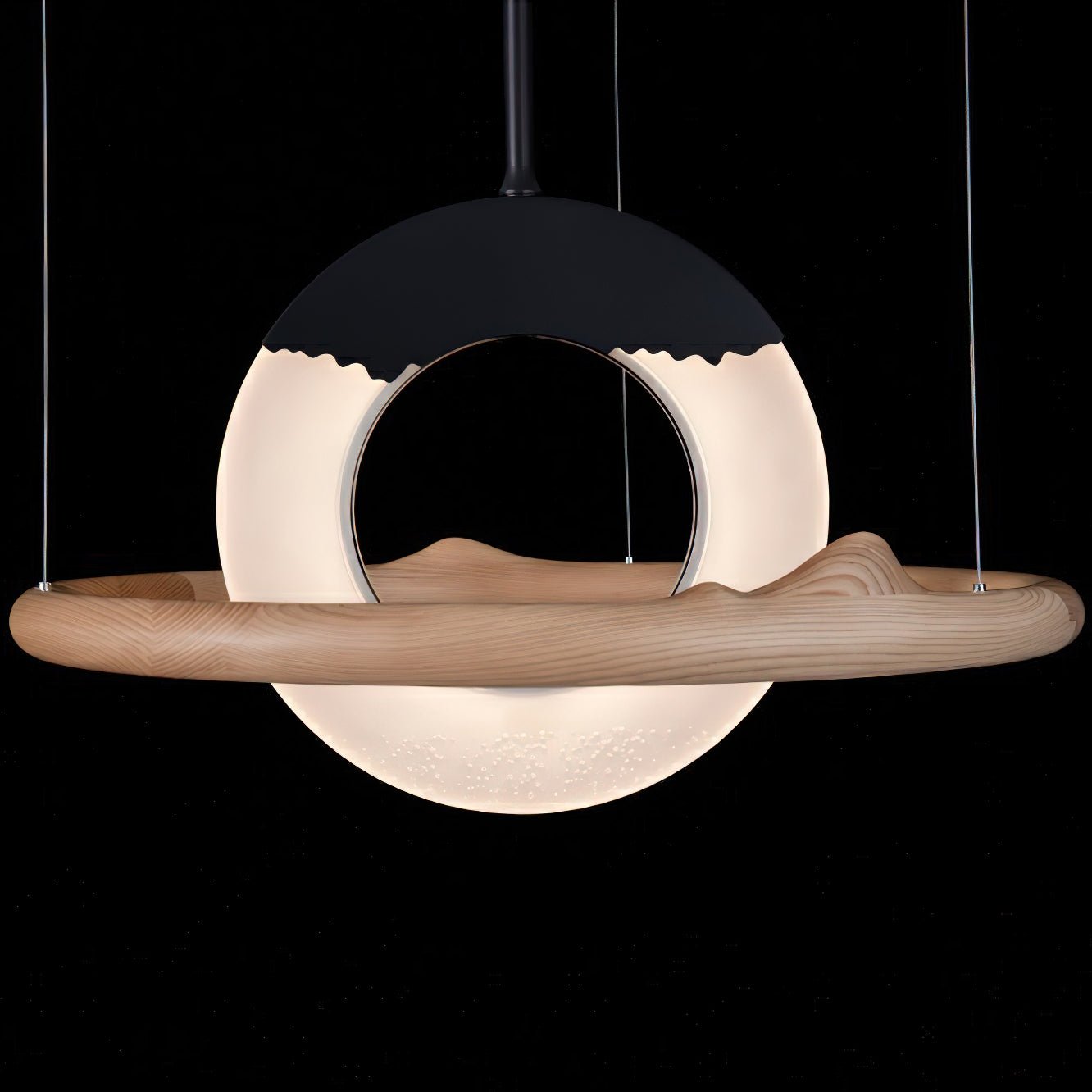 Mytalan Circular Acrylic Wood Pendant Light - Blowlighting