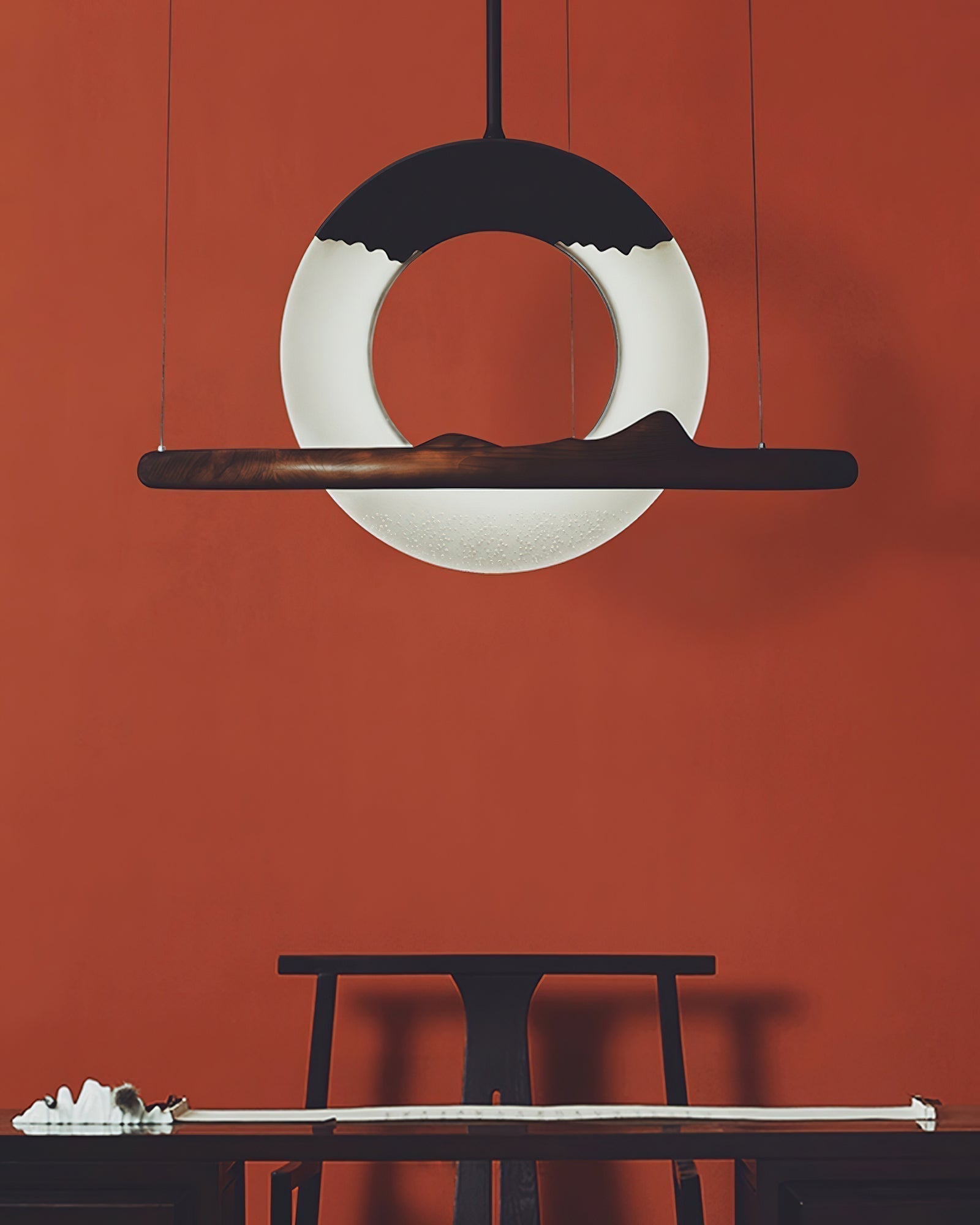 Mytalan Circular Acrylic Wood Pendant Light - Blowlighting