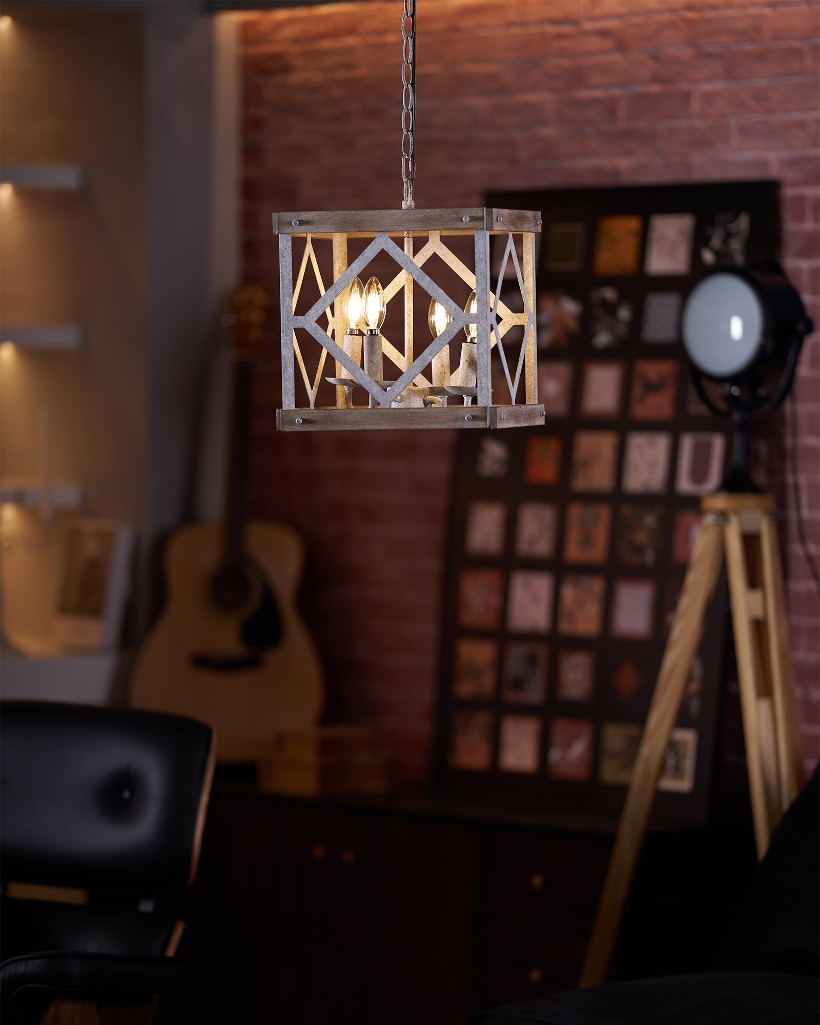 Zelaeora Individual Creativity 4 - Light Wooden Metal Pendant Lamp - Lamp Copper