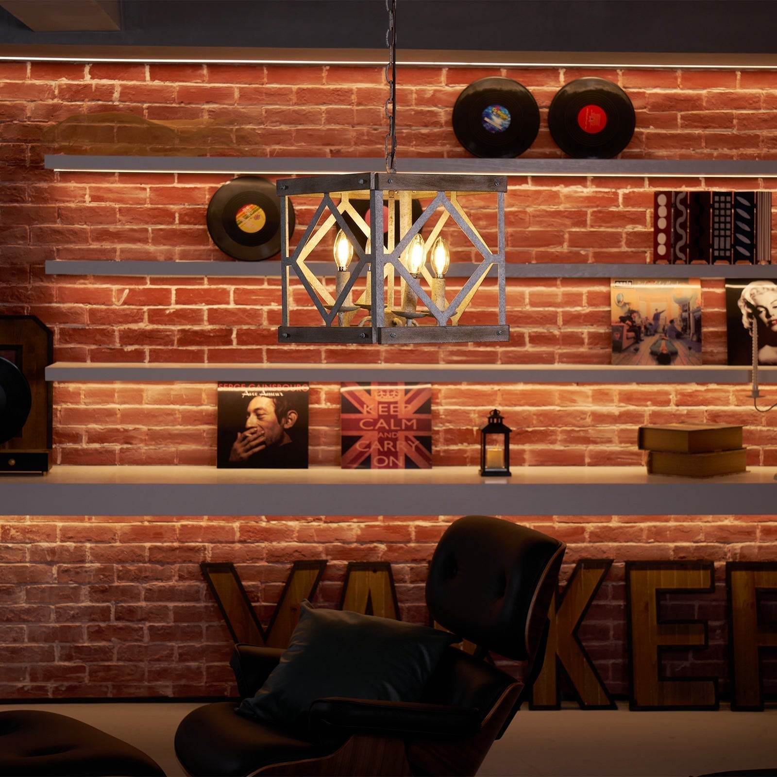 Zelaeora Individual Creativity 4 - Light Wooden Metal Pendant Lamp - Lamp Copper