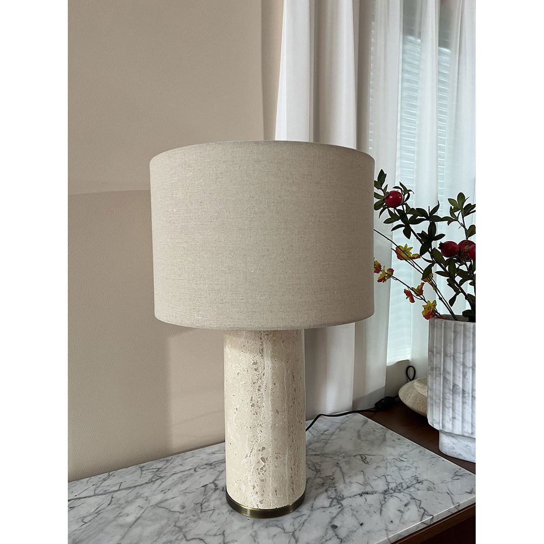 Remi Stone Table Lamp - Lamp Copper