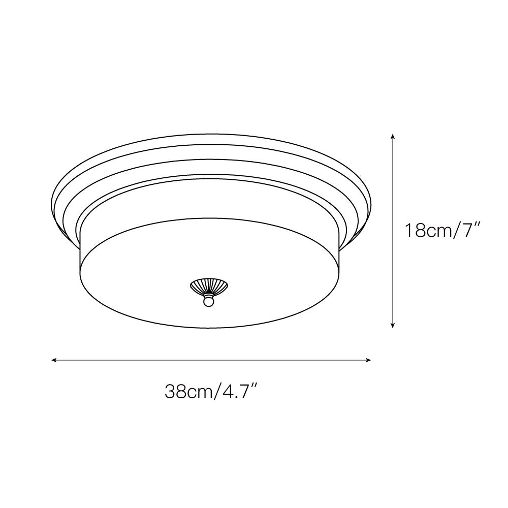 Ulcarir Modern Minimalist Retro Metal Glass Flush Ceiling Lamp - Lamp Copper