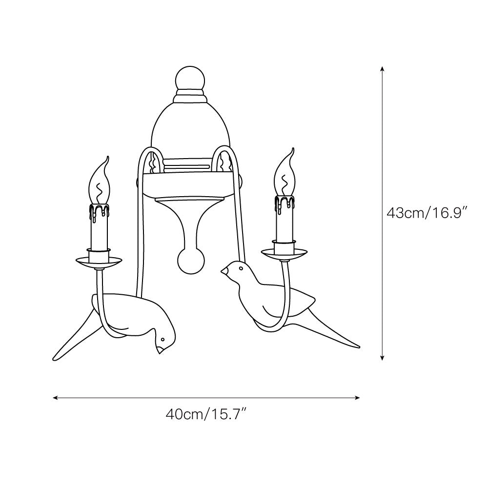 Syraean Vintage Retro Bird Metal Wooden Wall Lamp - Lamp Copper