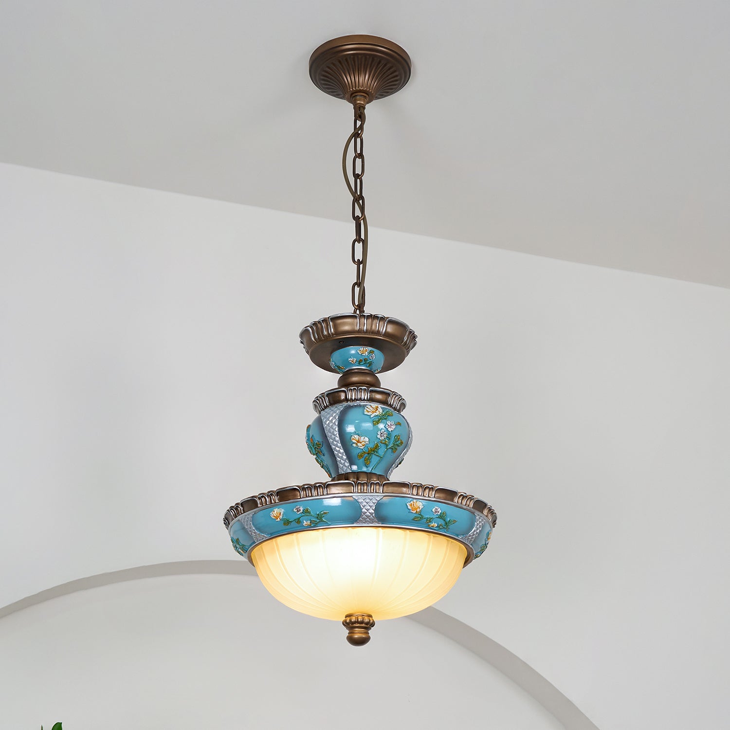 Retro Floral Resin Pendant Light - Blowlighting
