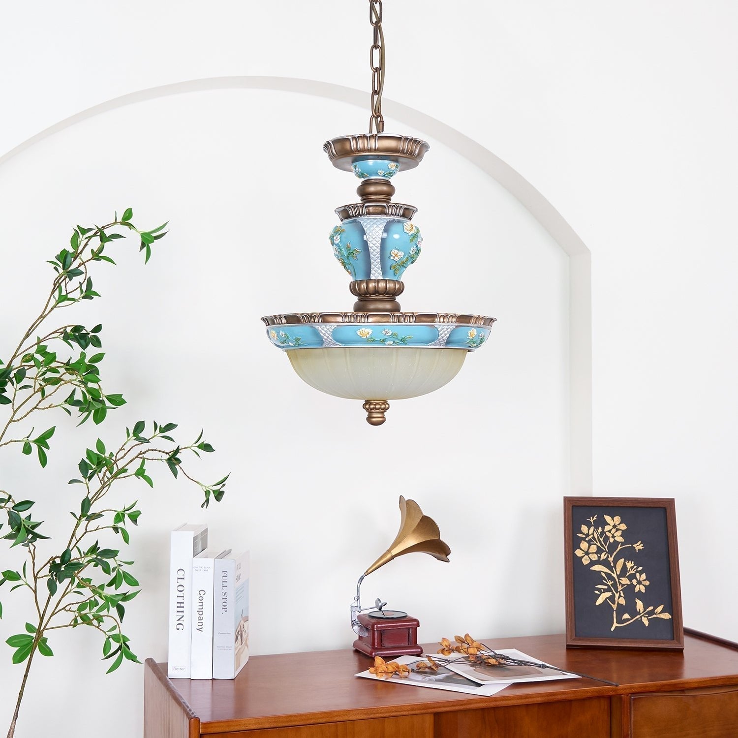 Retro Floral Resin Pendant Light - Blowlighting