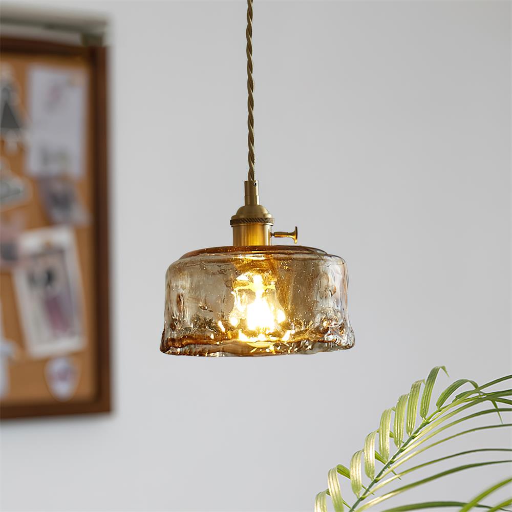 Amberlyn Vintage Amber Glass Pendant Light - Letslighting