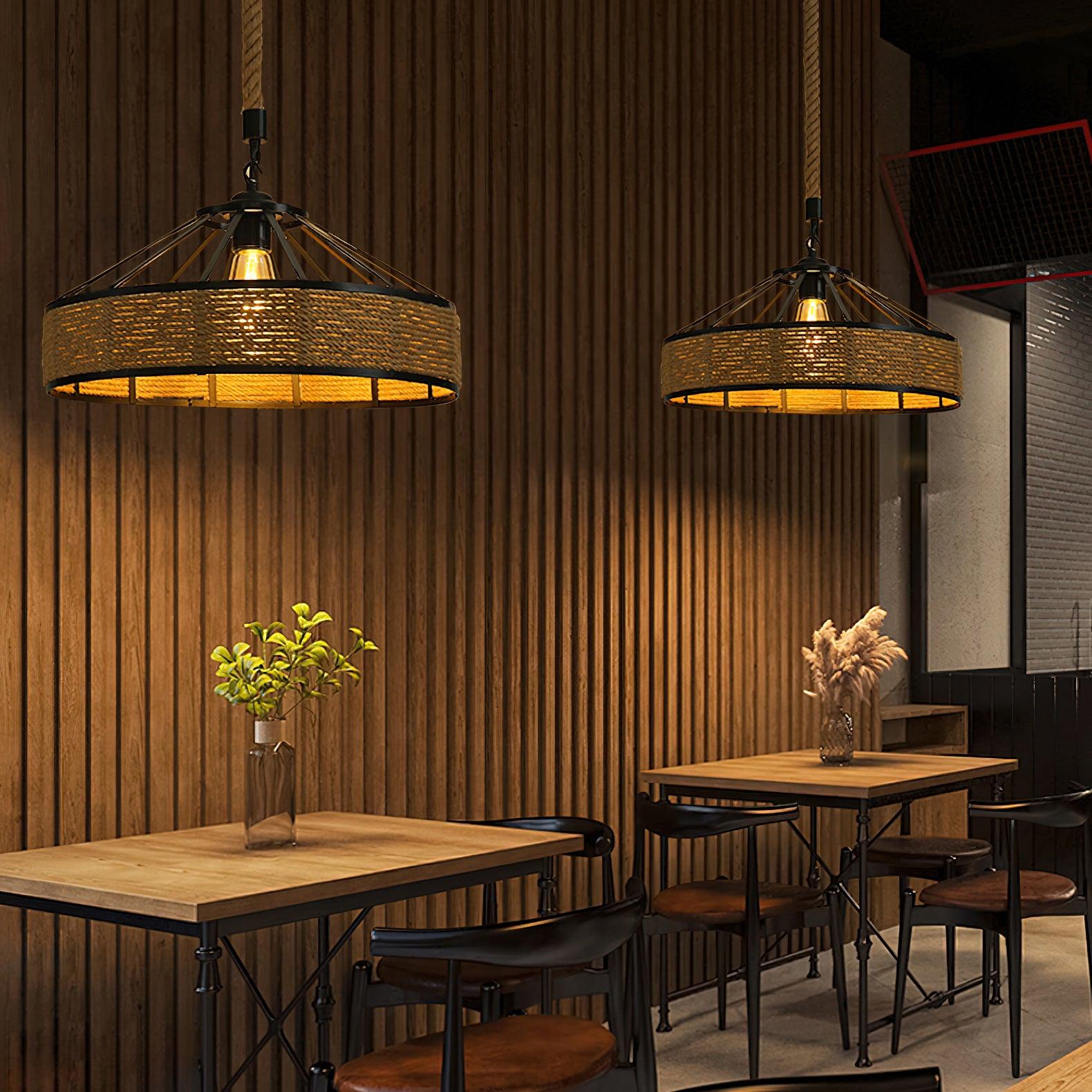 Retro Hemp Rope Exquisite Pendant Light - Blowlighting