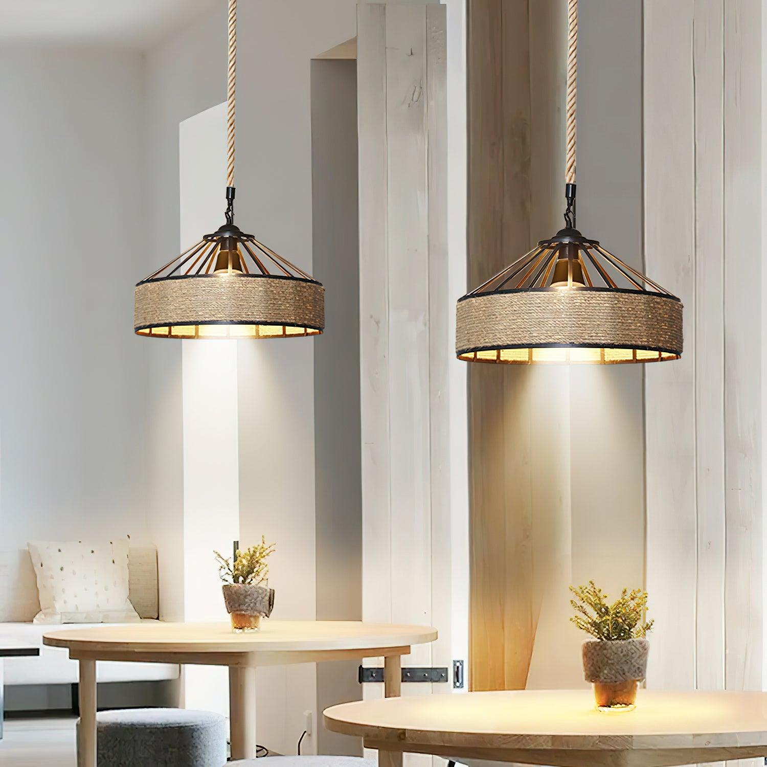 Retro Hemp Rope Exquisite Pendant Light - Blowlighting