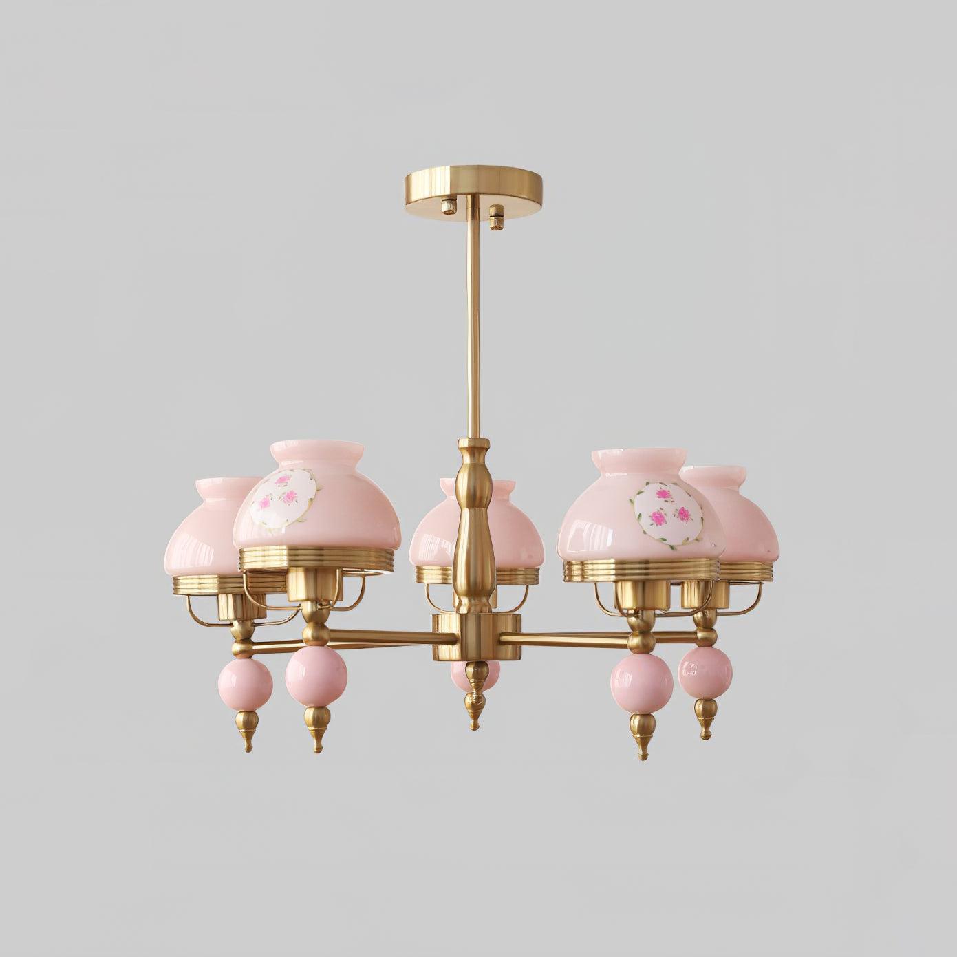 Chandelier Glass and Metal Fixture for Dining or Living Room Vintage - Letslighting