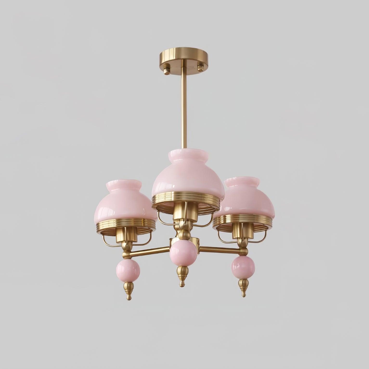 Chandelier Glass and Metal Fixture for Dining or Living Room Vintage - Letslighting