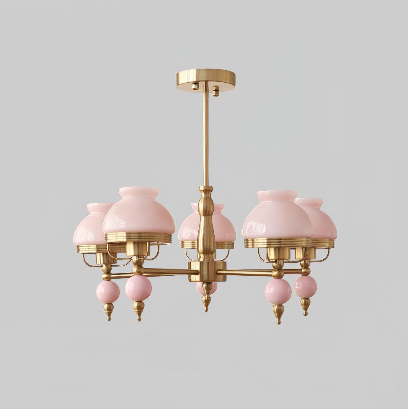 Chandelier Glass and Metal Fixture for Dining or Living Room Vintage - Letslighting