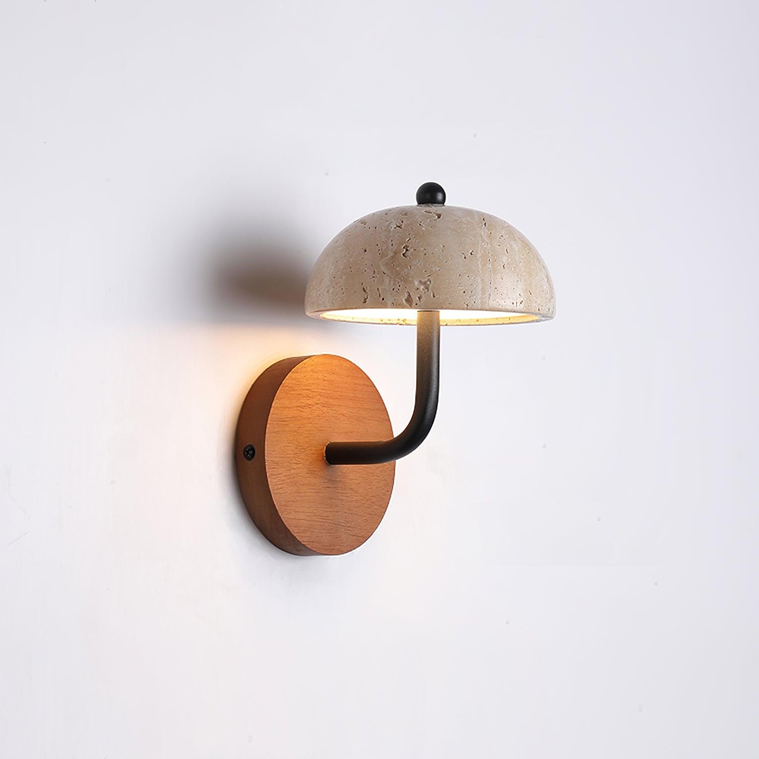 Solaro Wall Light Travertine Half-dome Shade - Letslighting