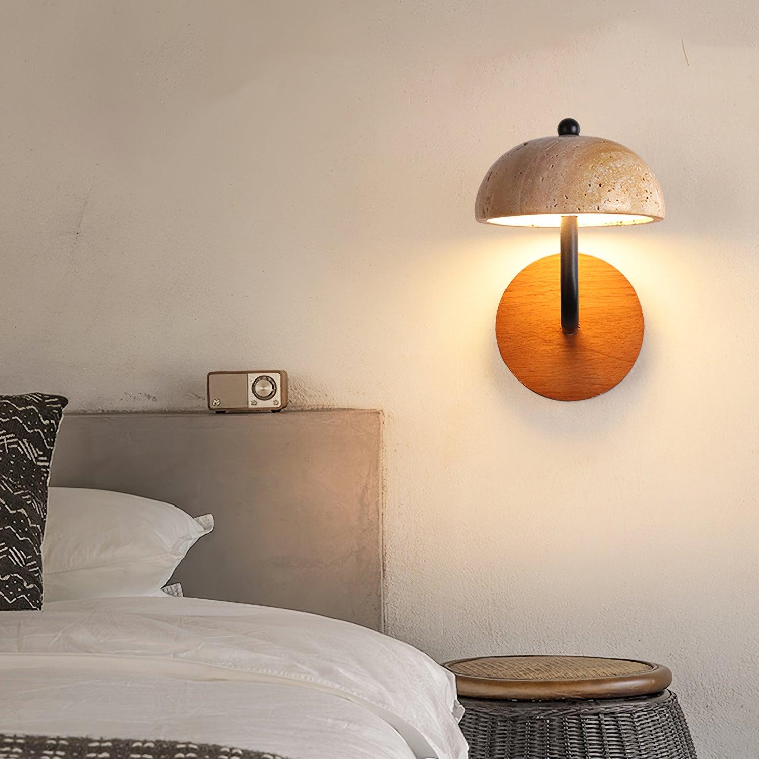 Solaro Wall Light Travertine Half-dome Shade - Letslighting