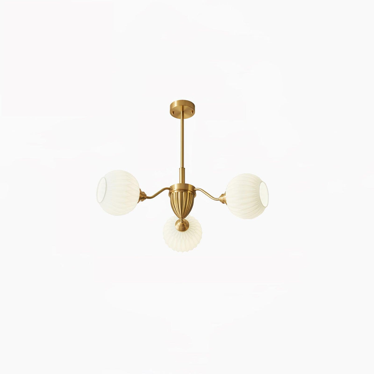 Ribbed Glass Ball Chandelier - Blowlighting