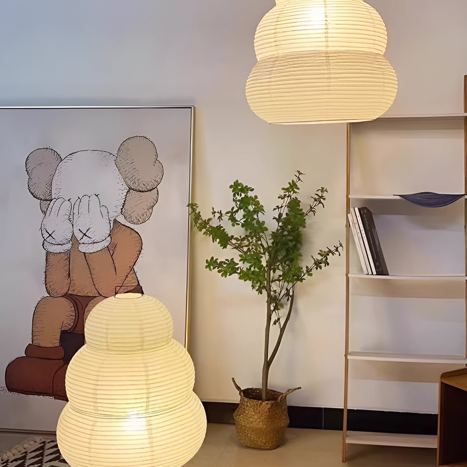 Solara Pendant Lamp Washi Paper Tiered Lantern Japanese Living Room - Letslighting