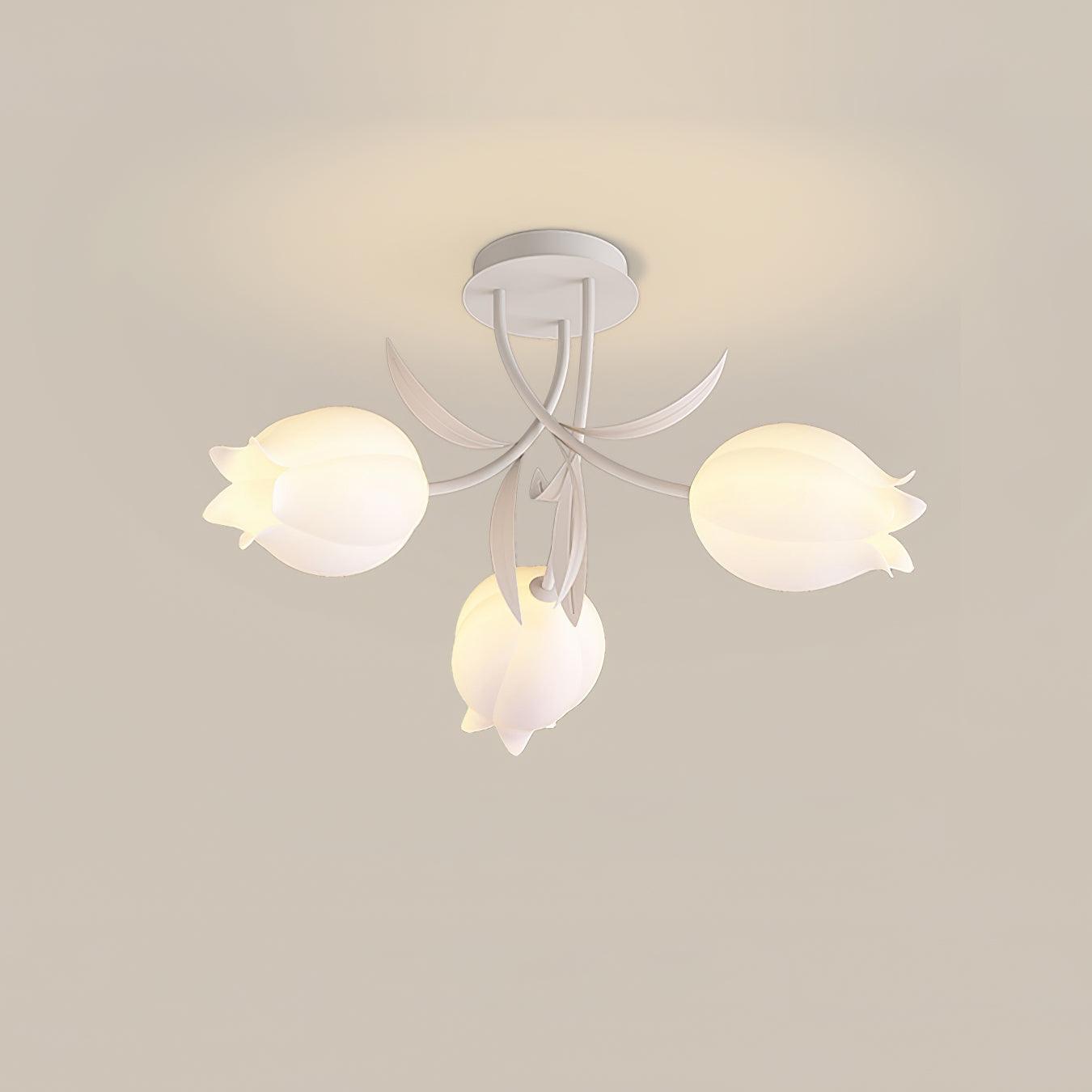 Aria Lampada da Soffitto Flush Mount con Fiore Naturale