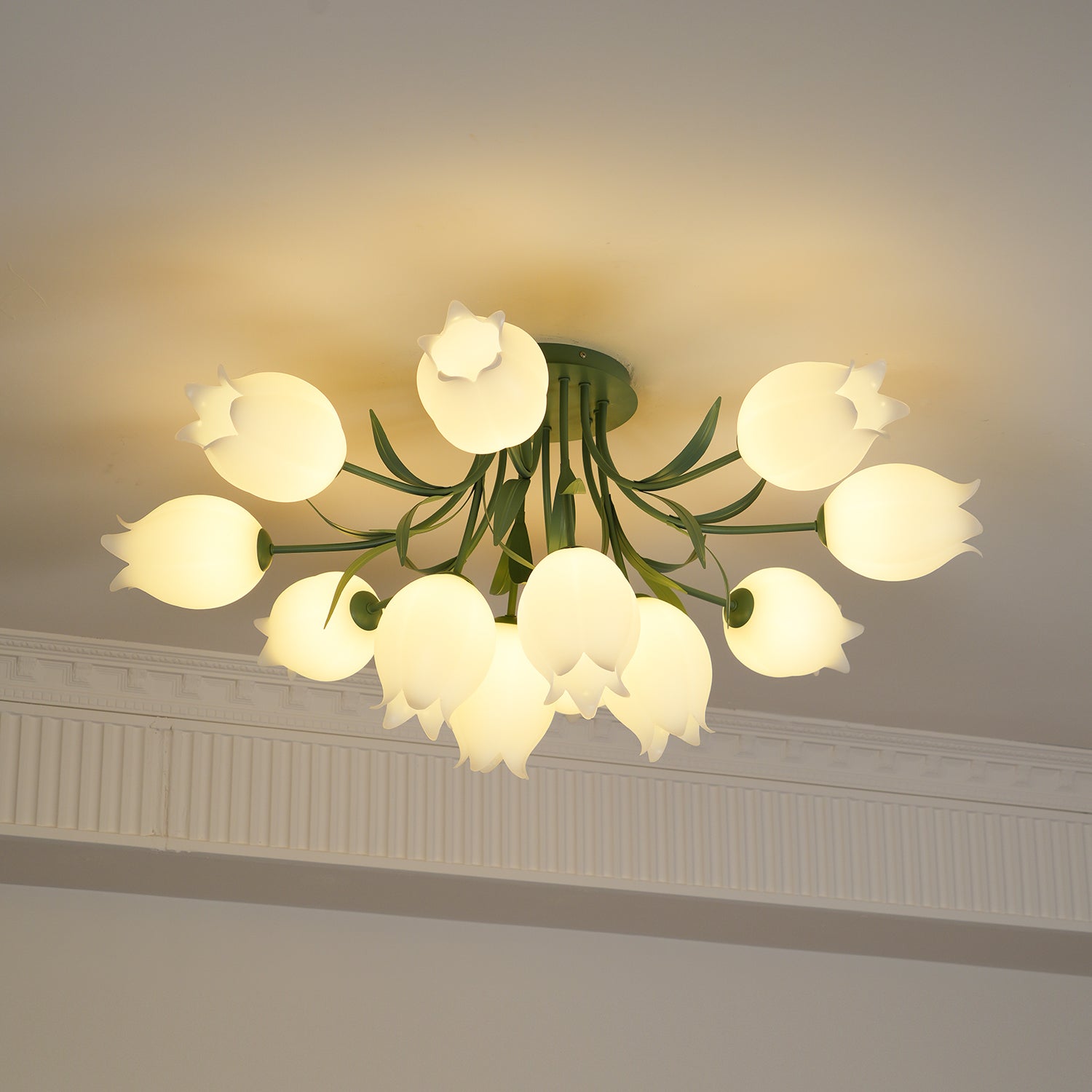 Aria Lampada da Soffitto Flush Mount con Fiore Naturale
