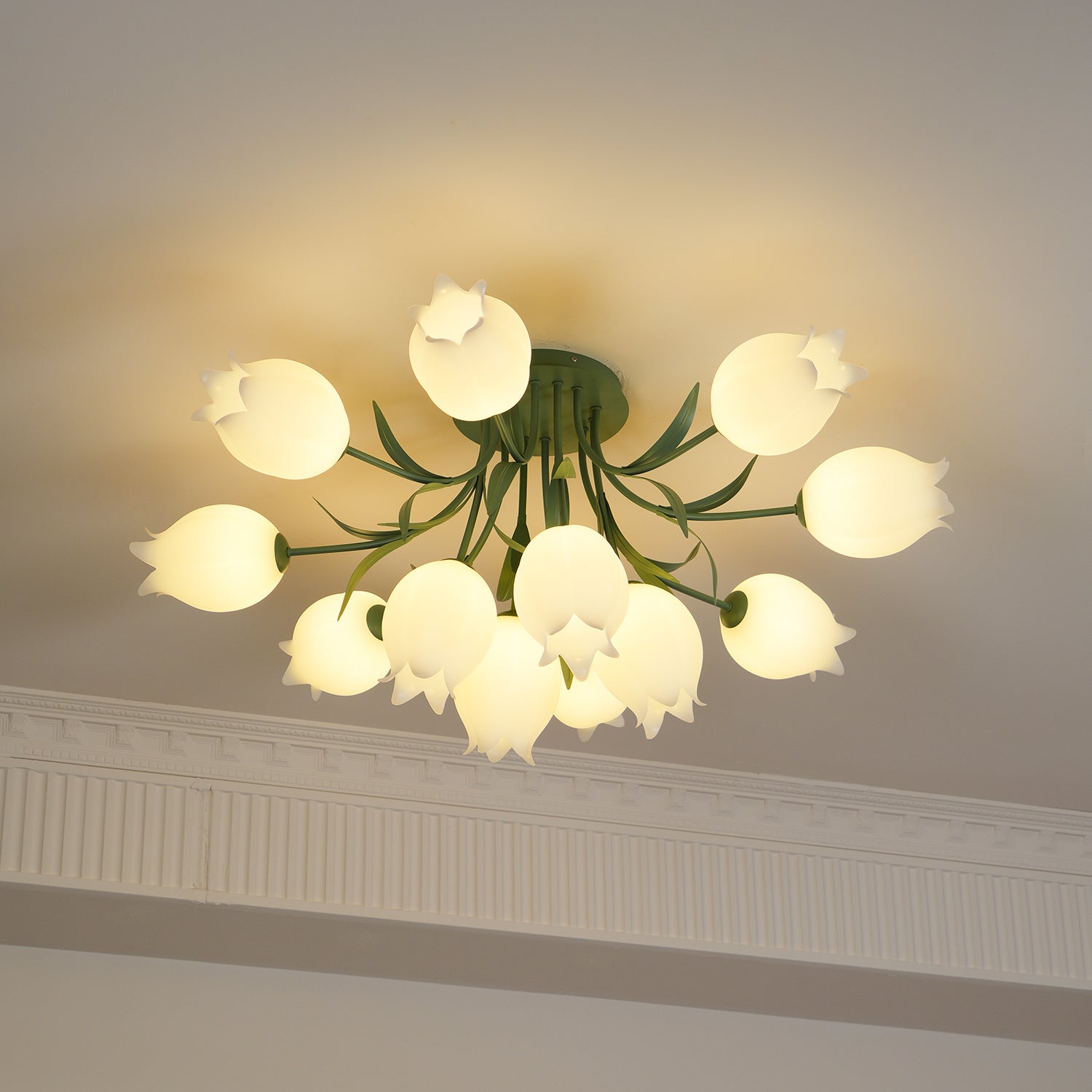 Aria Lampada da Soffitto Flush Mount con Fiore Naturale