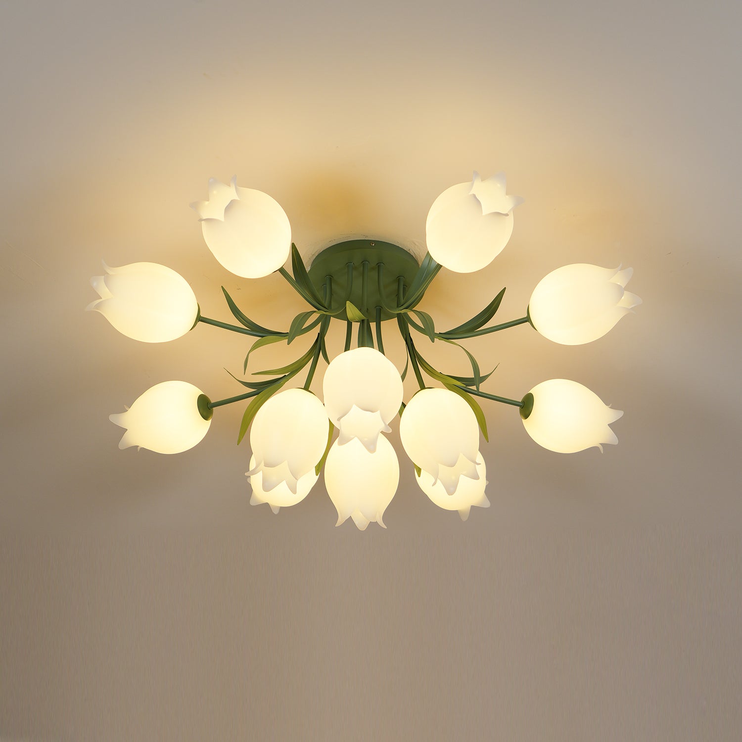 Aria Lampada da Soffitto Flush Mount con Fiore Naturale