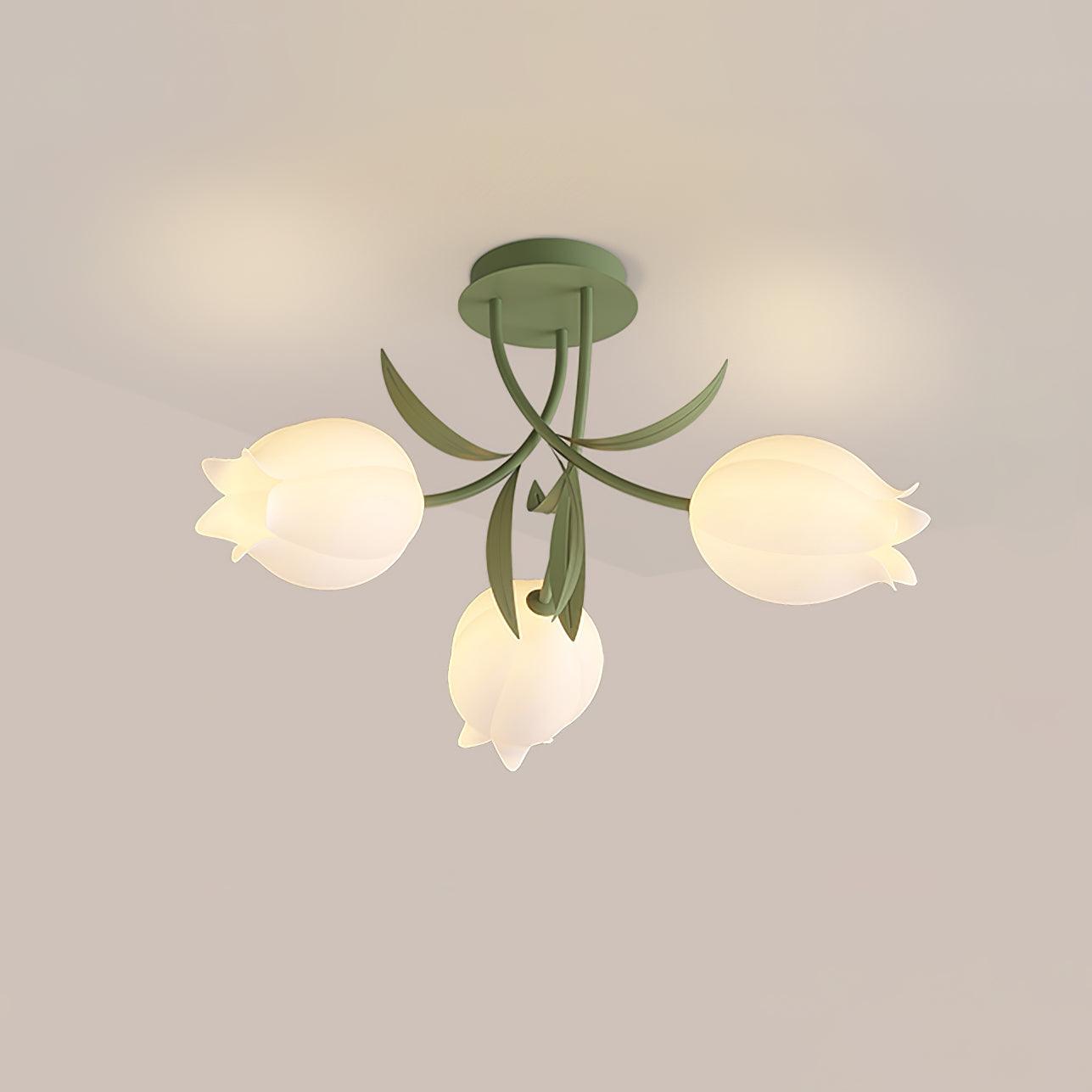 Aria Lampada da Soffitto Flush Mount con Fiore Naturale