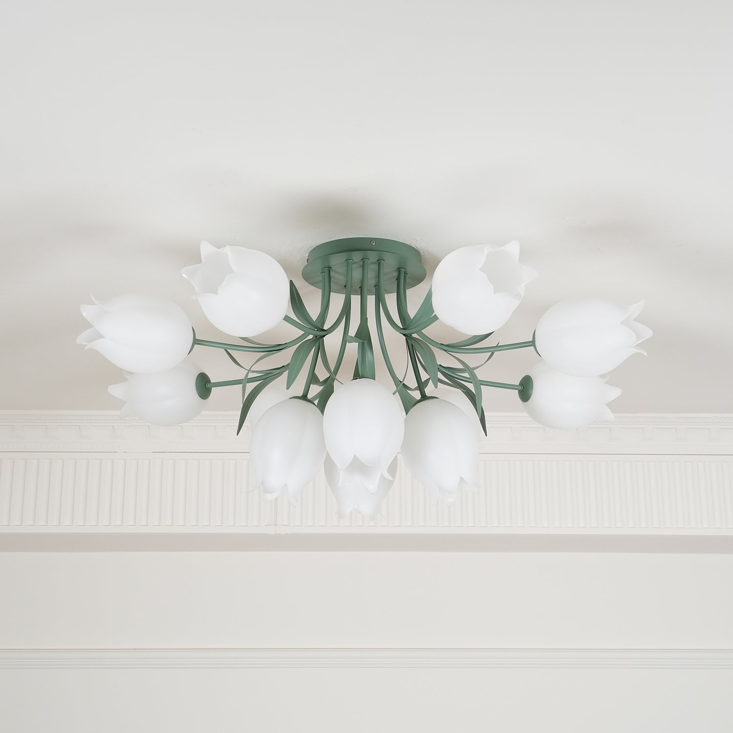 Aria Lampada da Soffitto Flush Mount con Fiore Naturale