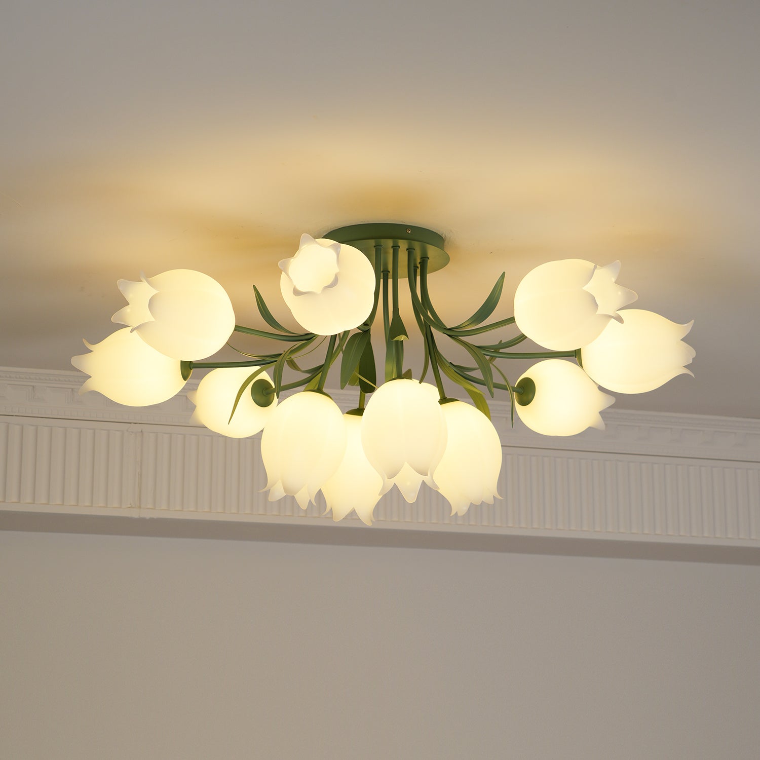 Aria Lampada da Soffitto Flush Mount con Fiore Naturale