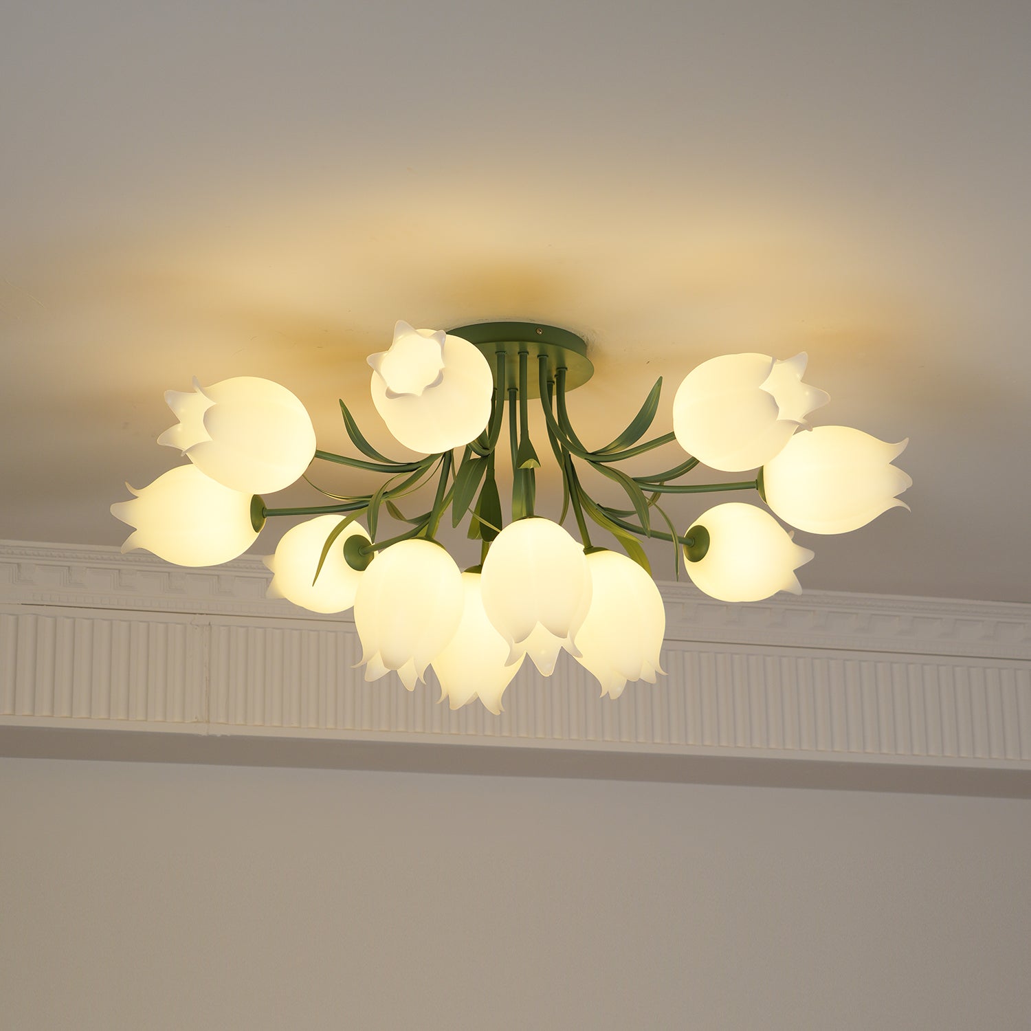 Aria Lampada da Soffitto Flush Mount con Fiore Naturale