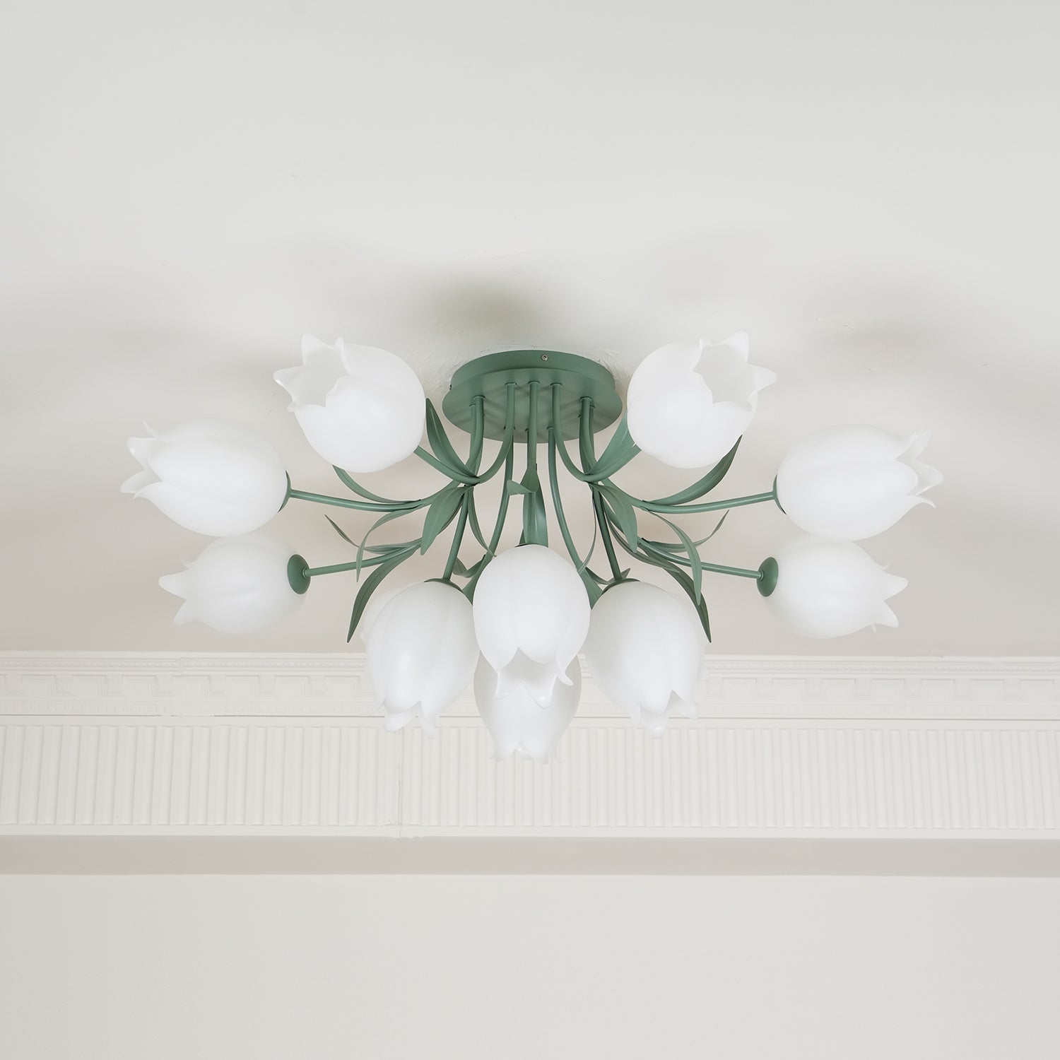Aria Lampada da Soffitto Flush Mount con Fiore Naturale