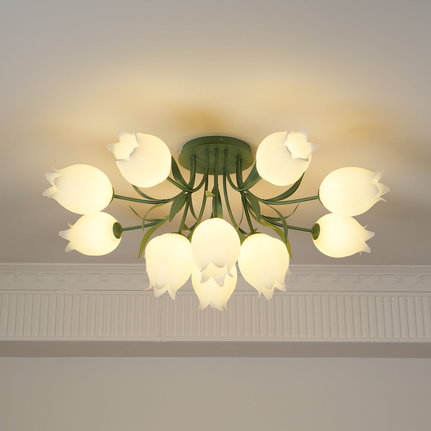 Aria Lampada da Soffitto Flush Mount con Fiore Naturale