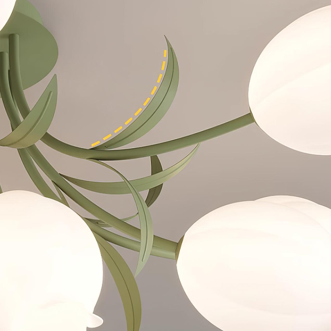 Aria Lampada da Soffitto Flush Mount con Fiore Naturale