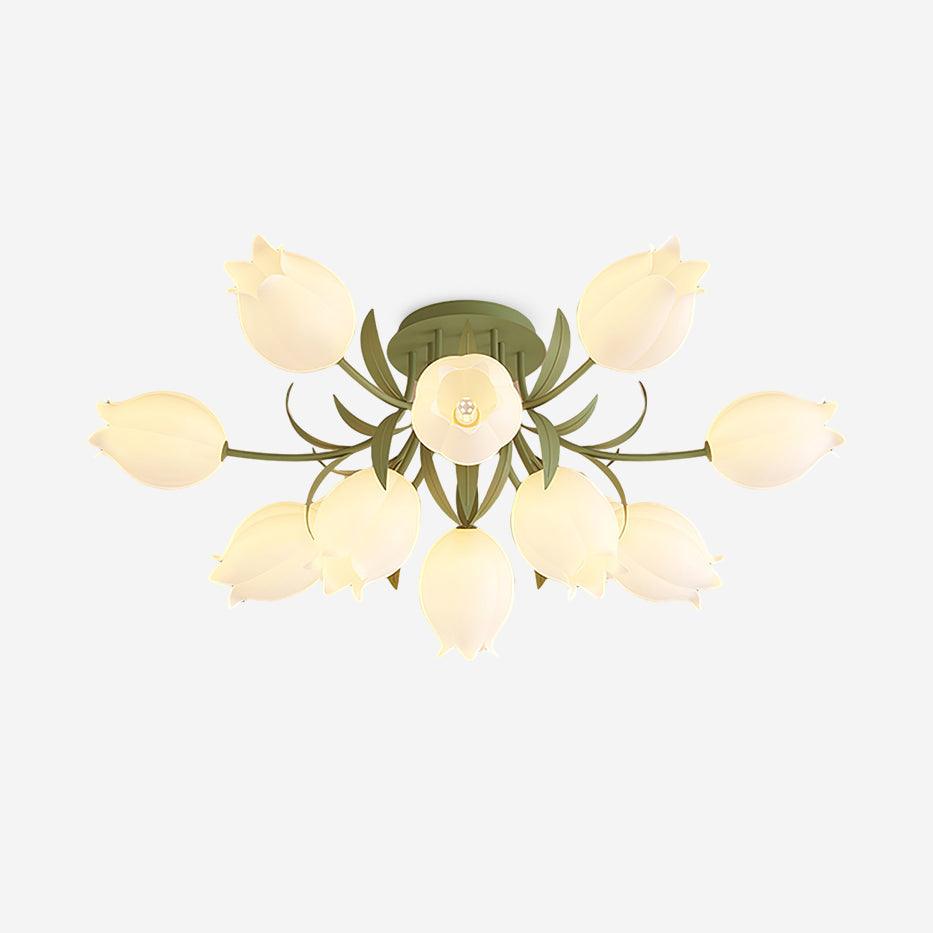 Aria Lampada da Soffitto Flush Mount con Fiore Naturale