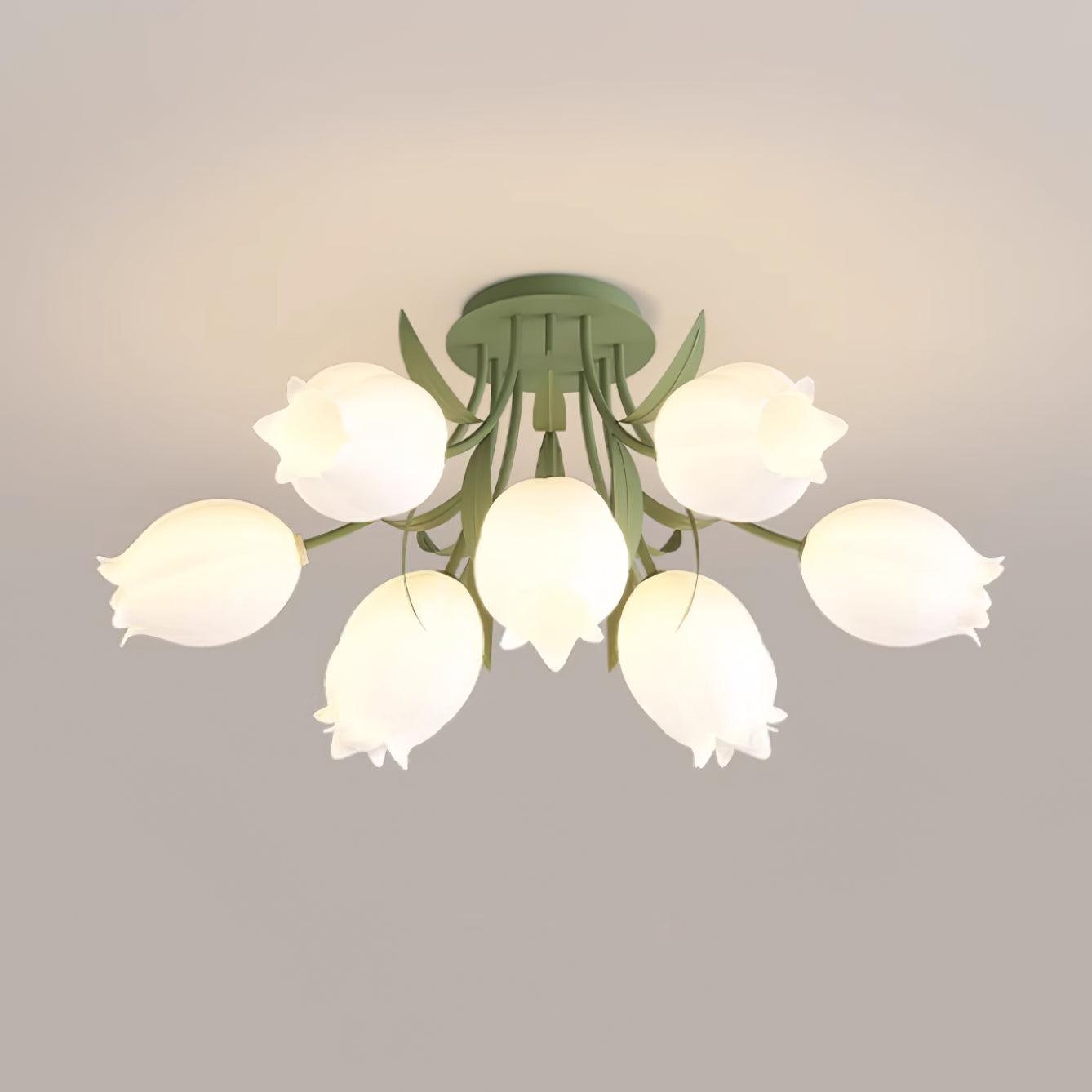 Aria Lampada da Soffitto Flush Mount con Fiore Naturale