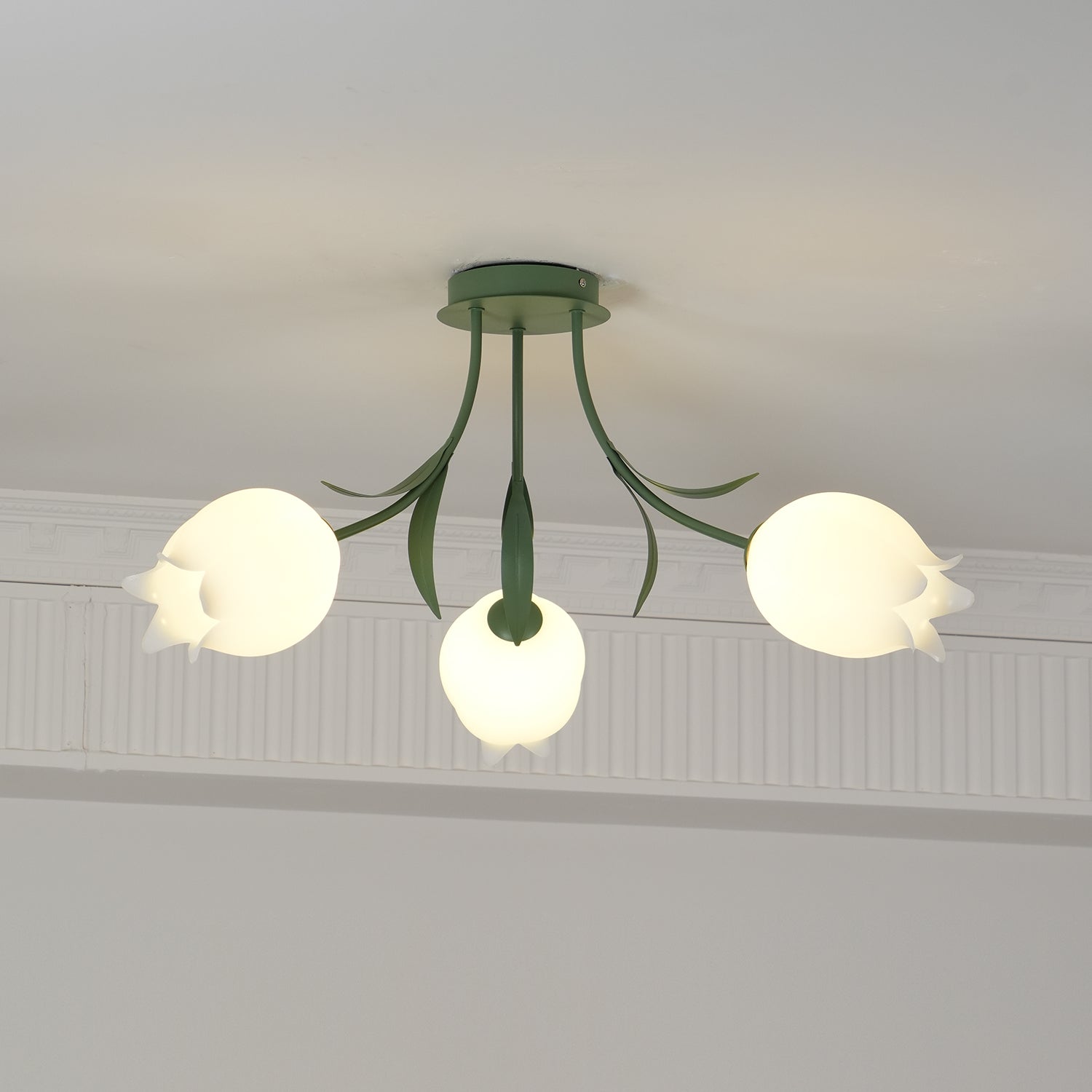 Aria Lampada da Soffitto Flush Mount con Fiore Naturale