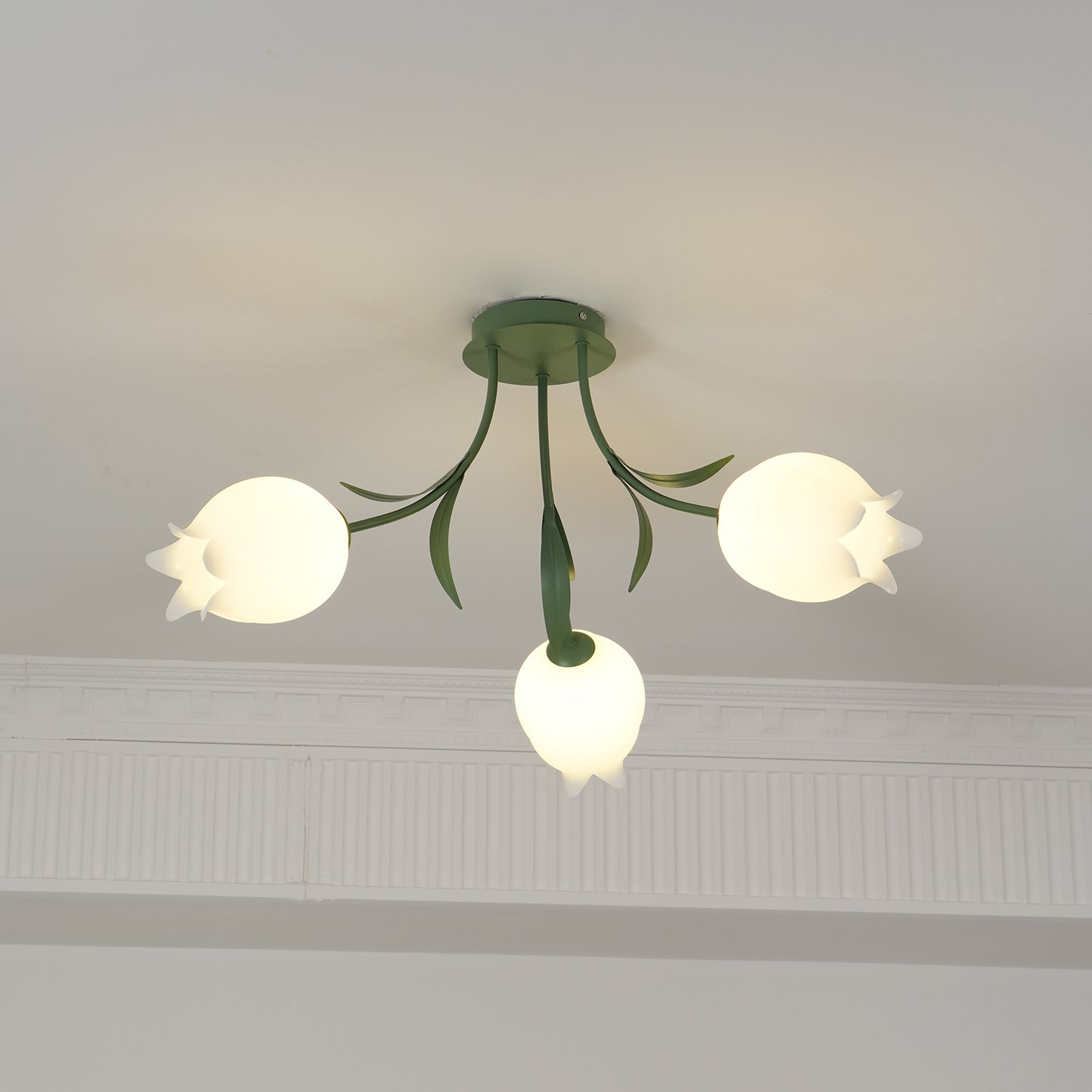 Aria Lampada da Soffitto Flush Mount con Fiore Naturale