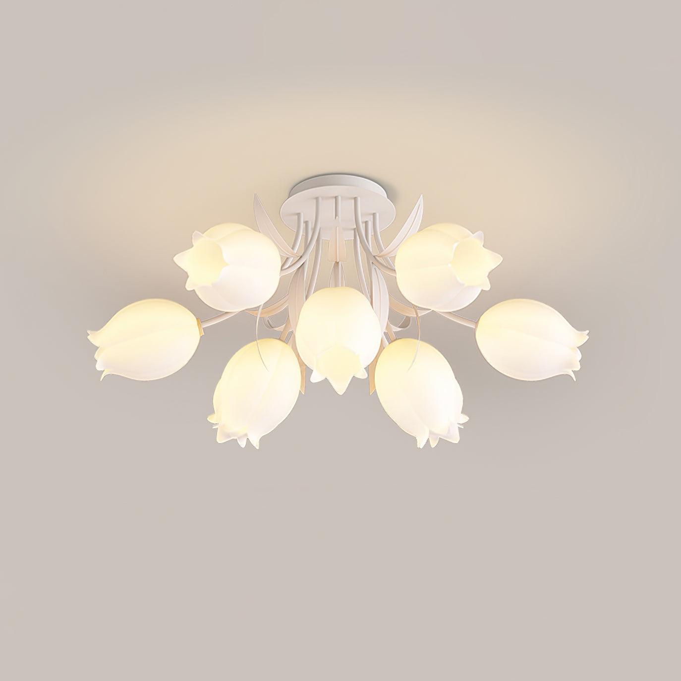 Aria Lampada da Soffitto Flush Mount con Fiore Naturale