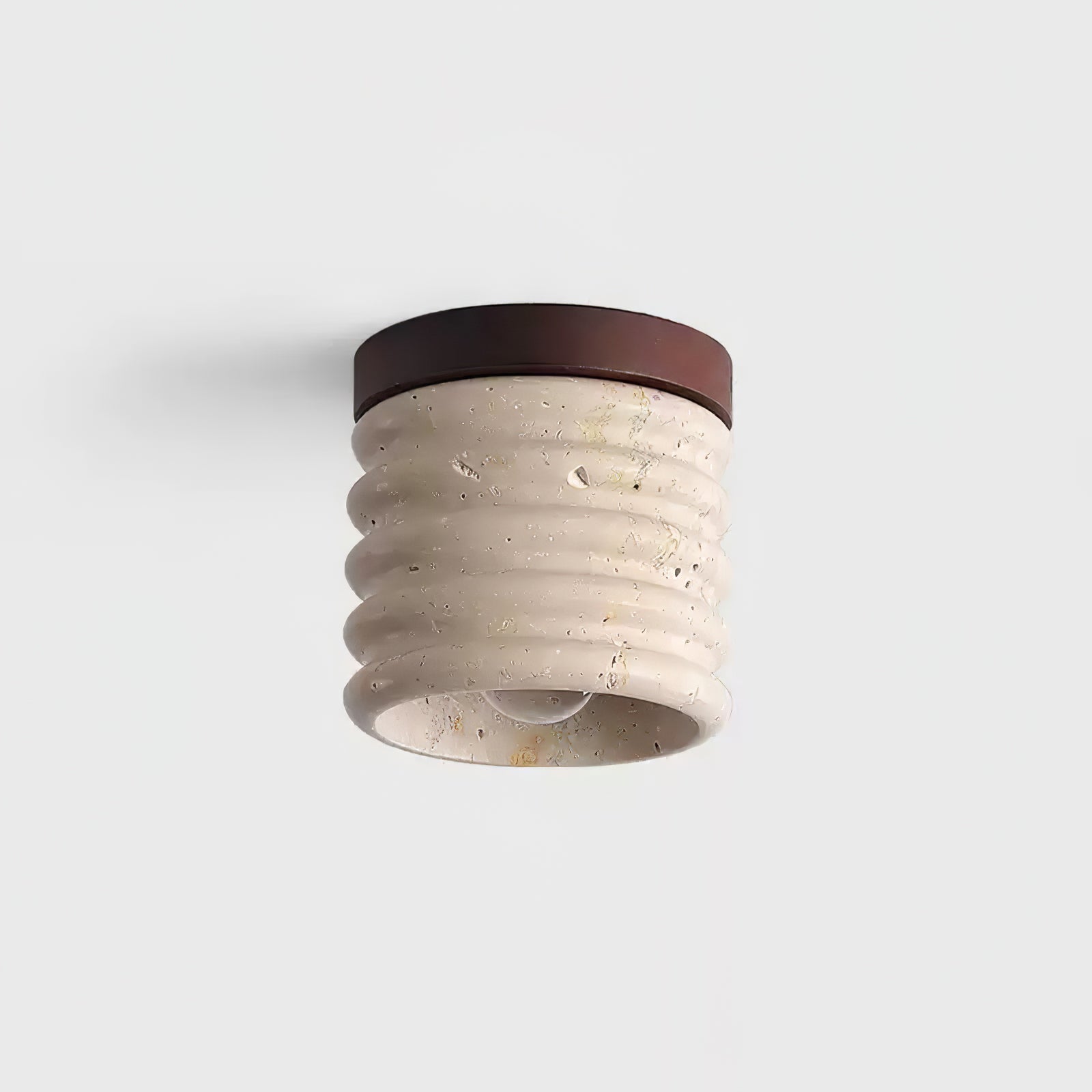 Vomaran Fluted Cylinder Travertine Ceiling Light - Letslighting