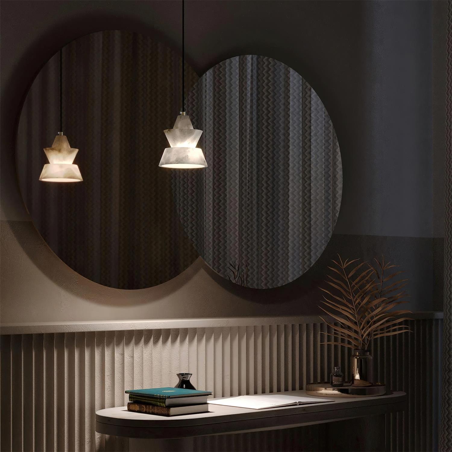 Ezion Layered White Alabaster Pendant Light - Letslighting