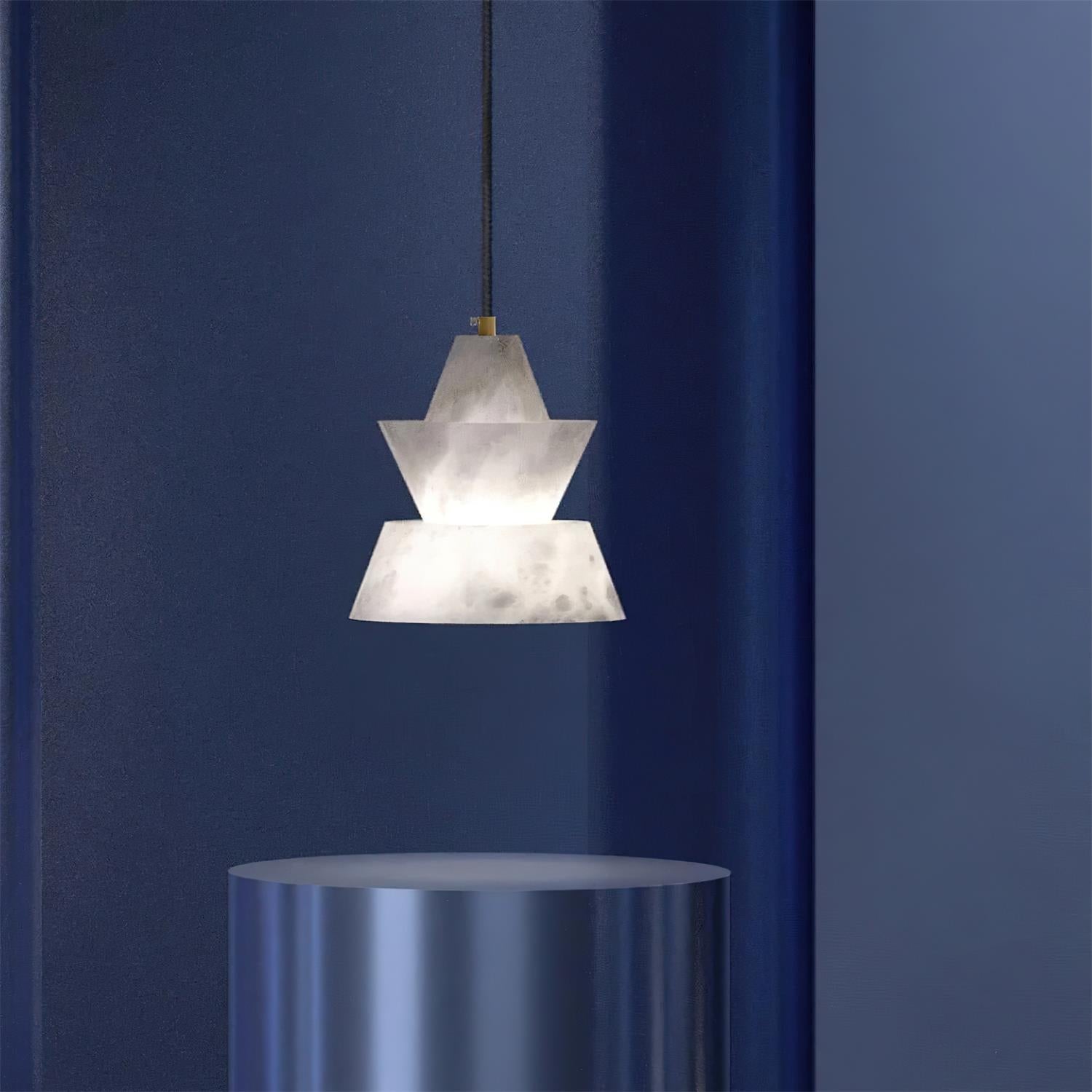 Ezion Layered White Alabaster Pendant Light - Letslighting