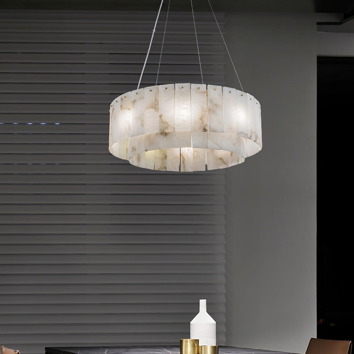 Zelaean Alabaster Round Pendant Light - Neutralighting