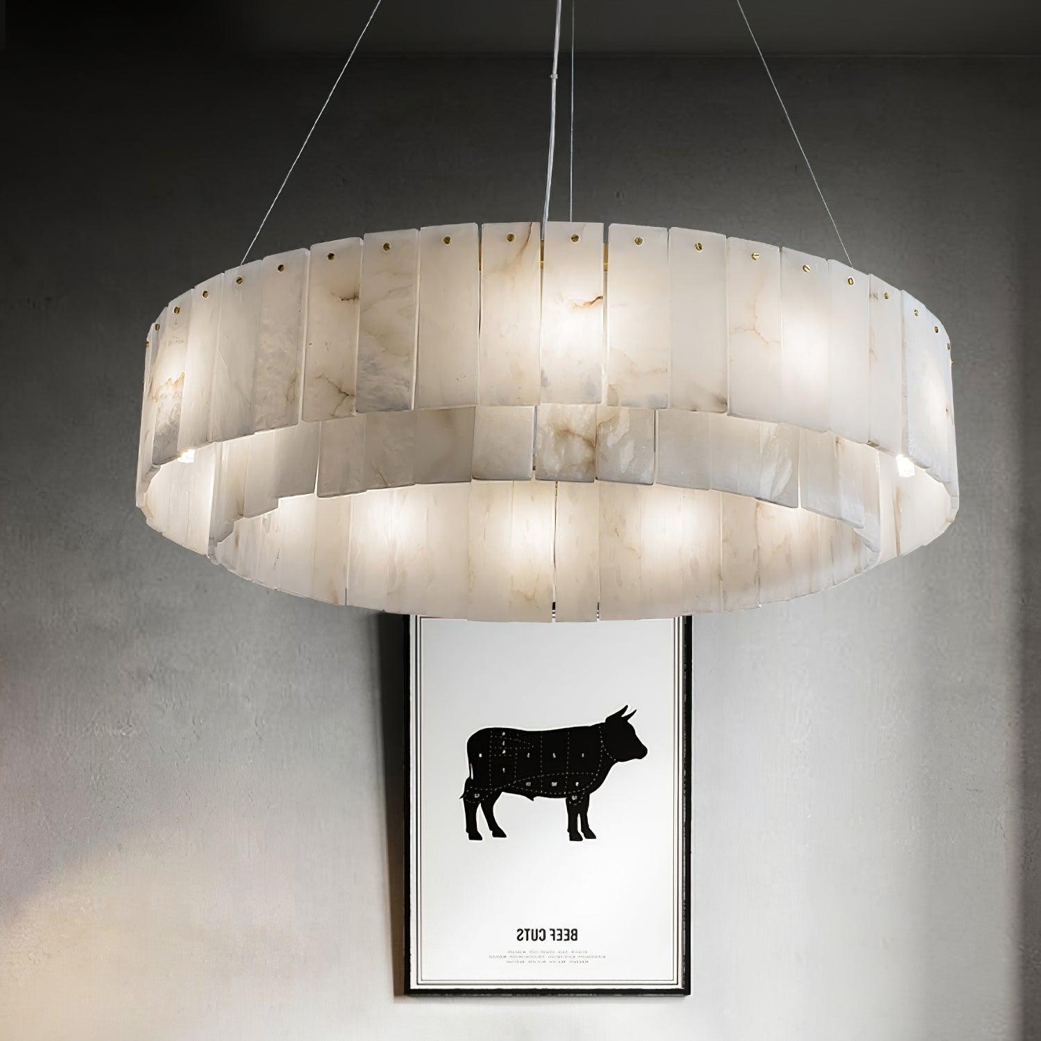 Zelaean Alabaster Round Pendant Light - Neutralighting